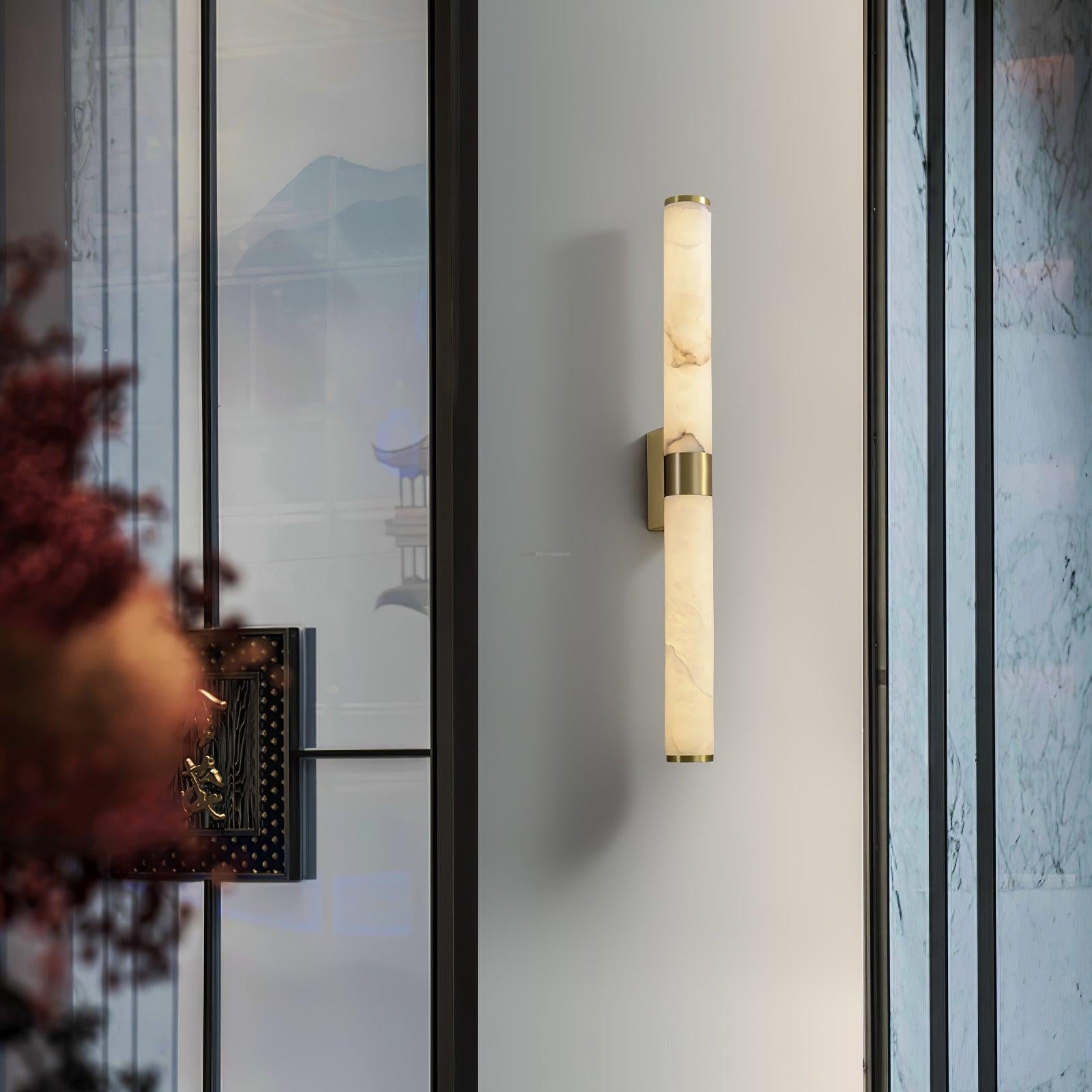 Line Alabaster Wall Sconce - Alabaster, Alabaster Wall Lamp-1-Luxehomezone
