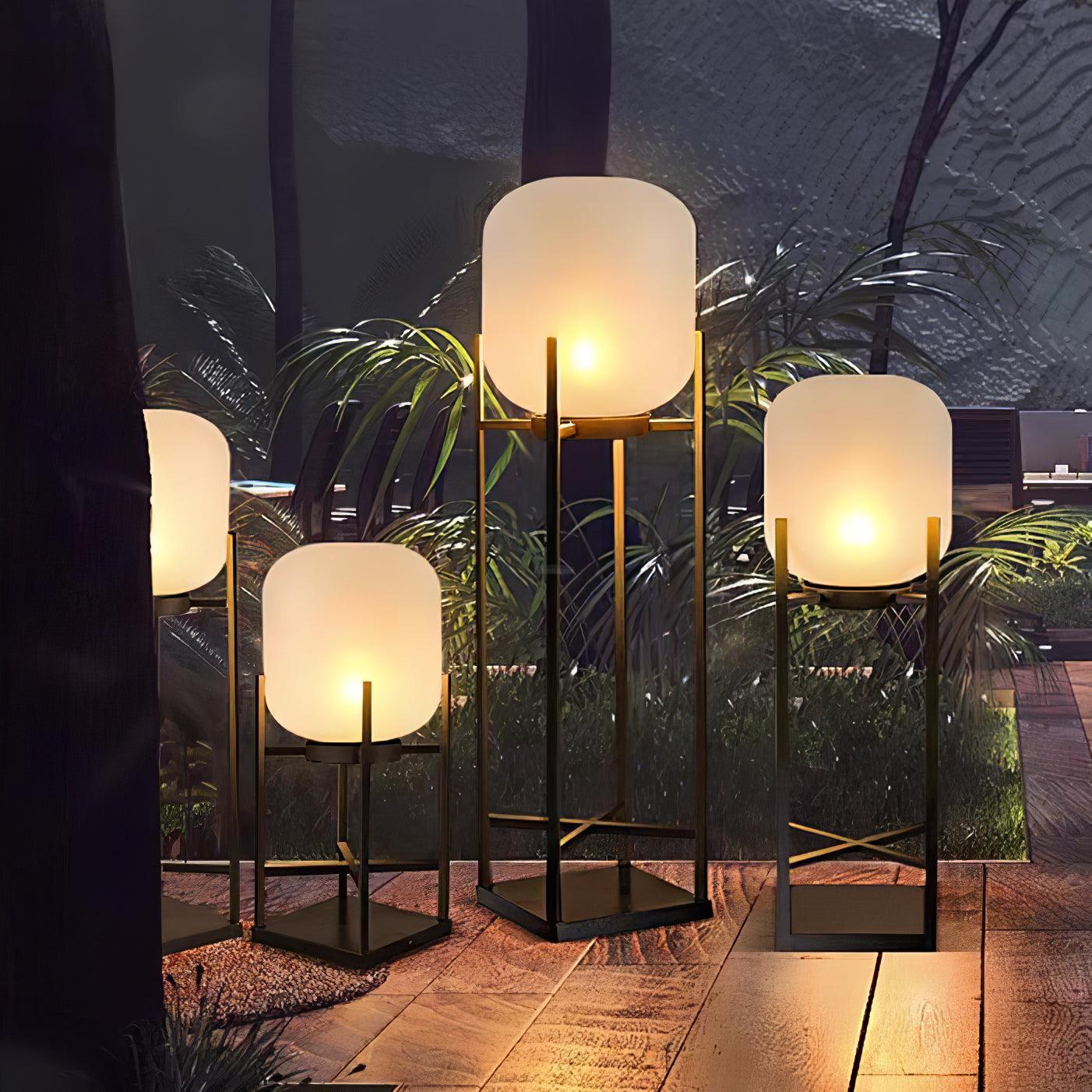 Lantern Solar Floor Lamp for Outdoor - Cube-1-Luxehomezone