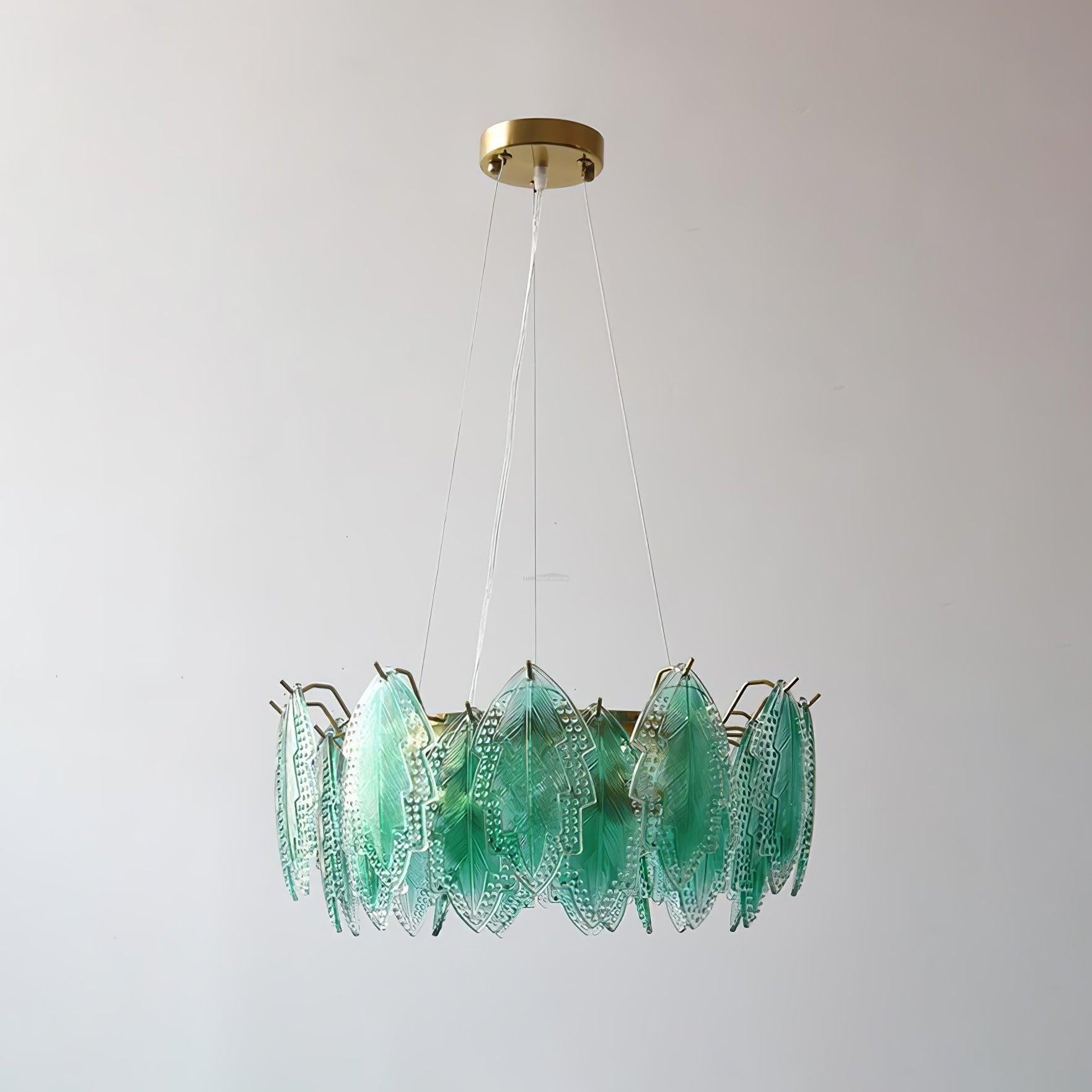 Maple Leaf Type Glass Chandelier - Cylinder-1-Luxehomezone