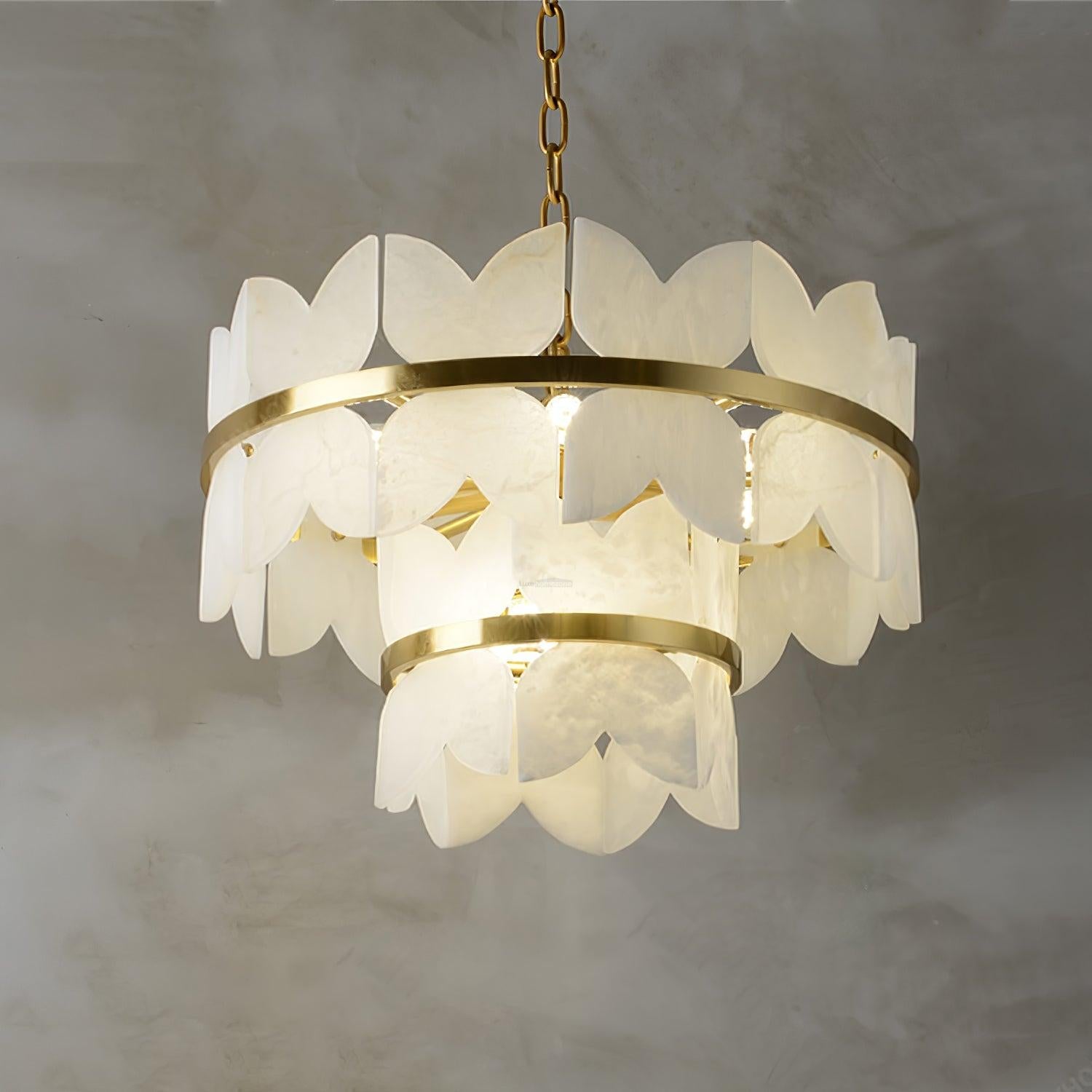 Alabaster Cloudscape Chandelier with 1/2 layer - Alabaster, Alabaster Chandelier-1-Luxehomezone