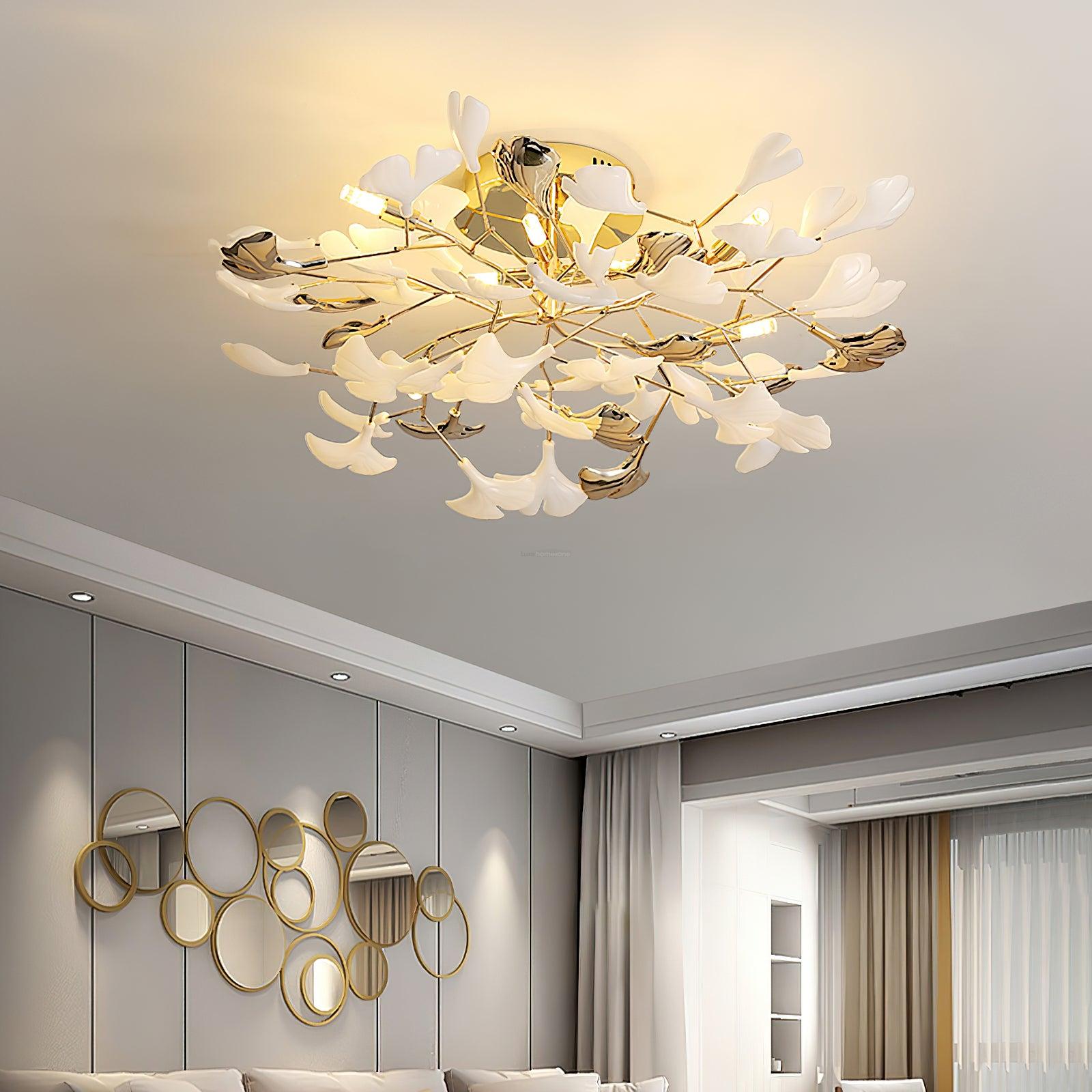Gingko Rotating Style Ceiling Lamp - Gingko, Gingko Chandelier, Semi Flush Mounts-1-Luxehomezone