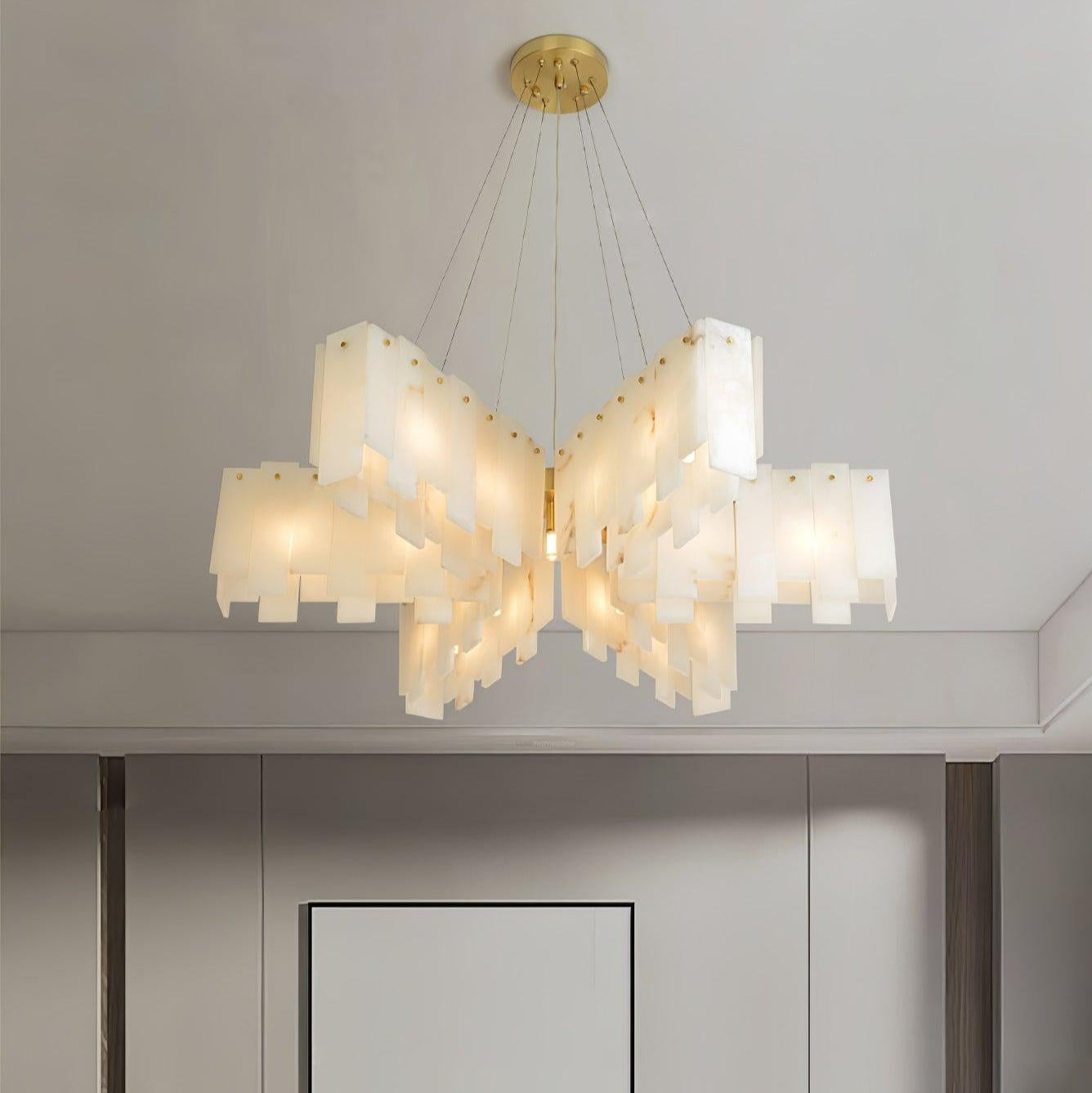 Alabaster Cascade Tiered Chandelier - Alabaster, Alabaster Chandelier-1-Luxehomezone