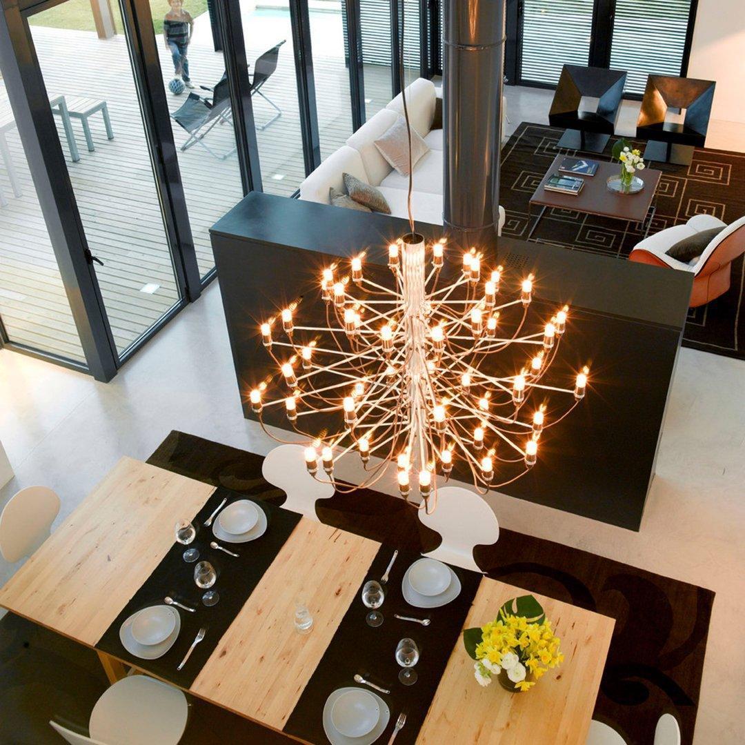 2097 Mid-Century Retro Candle Chandelier with 18/30/50/75 heads - Candle-1-Luxehomezone