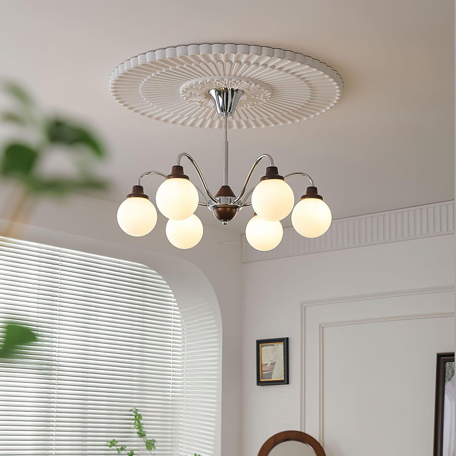 Solid Wood Magic Bean Chandelier with 4/6/8 heads - Bend, Marshmallow Chandelier-1-Luxehomezone