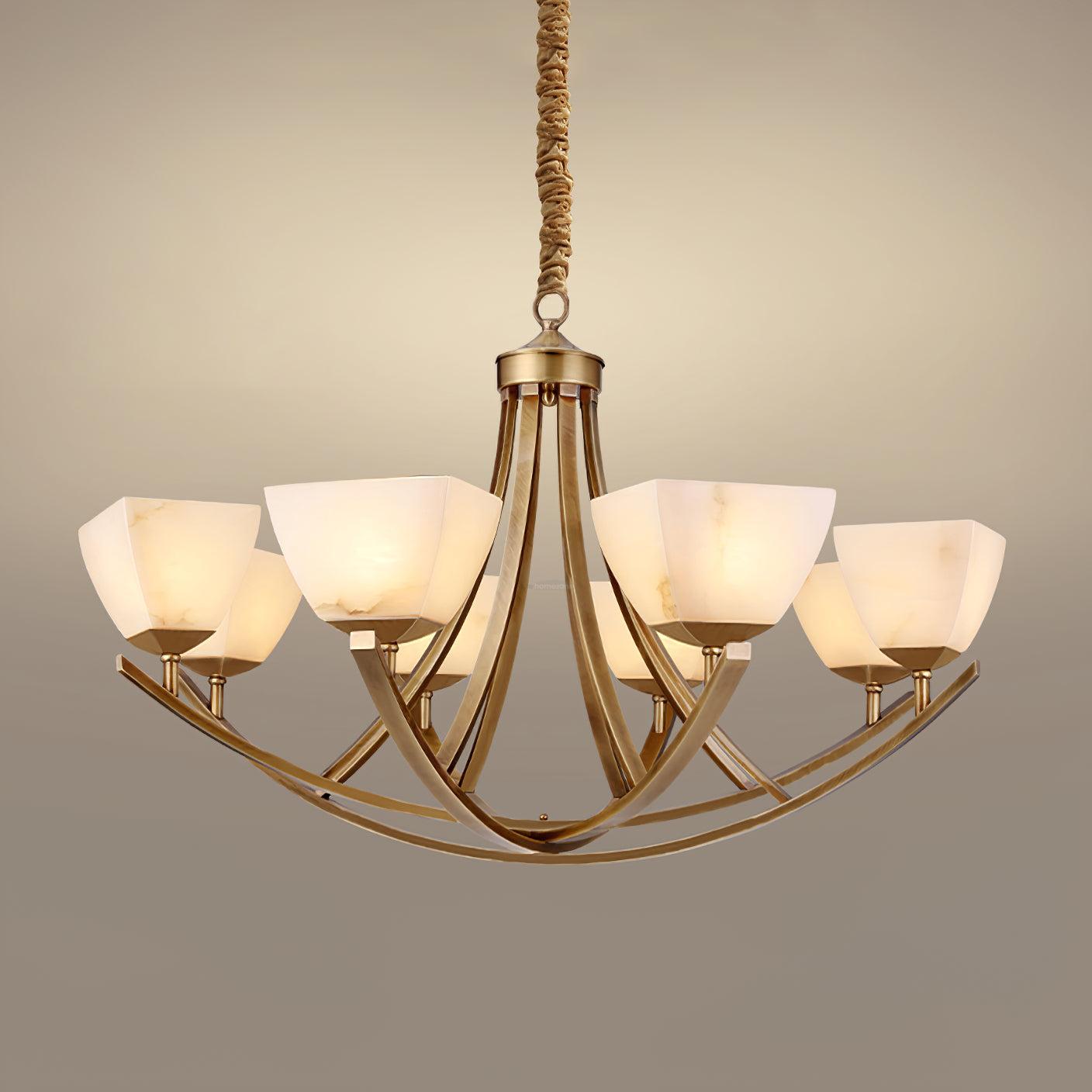 Dover Brass Chandelier with 8 heads - Luxehomezone