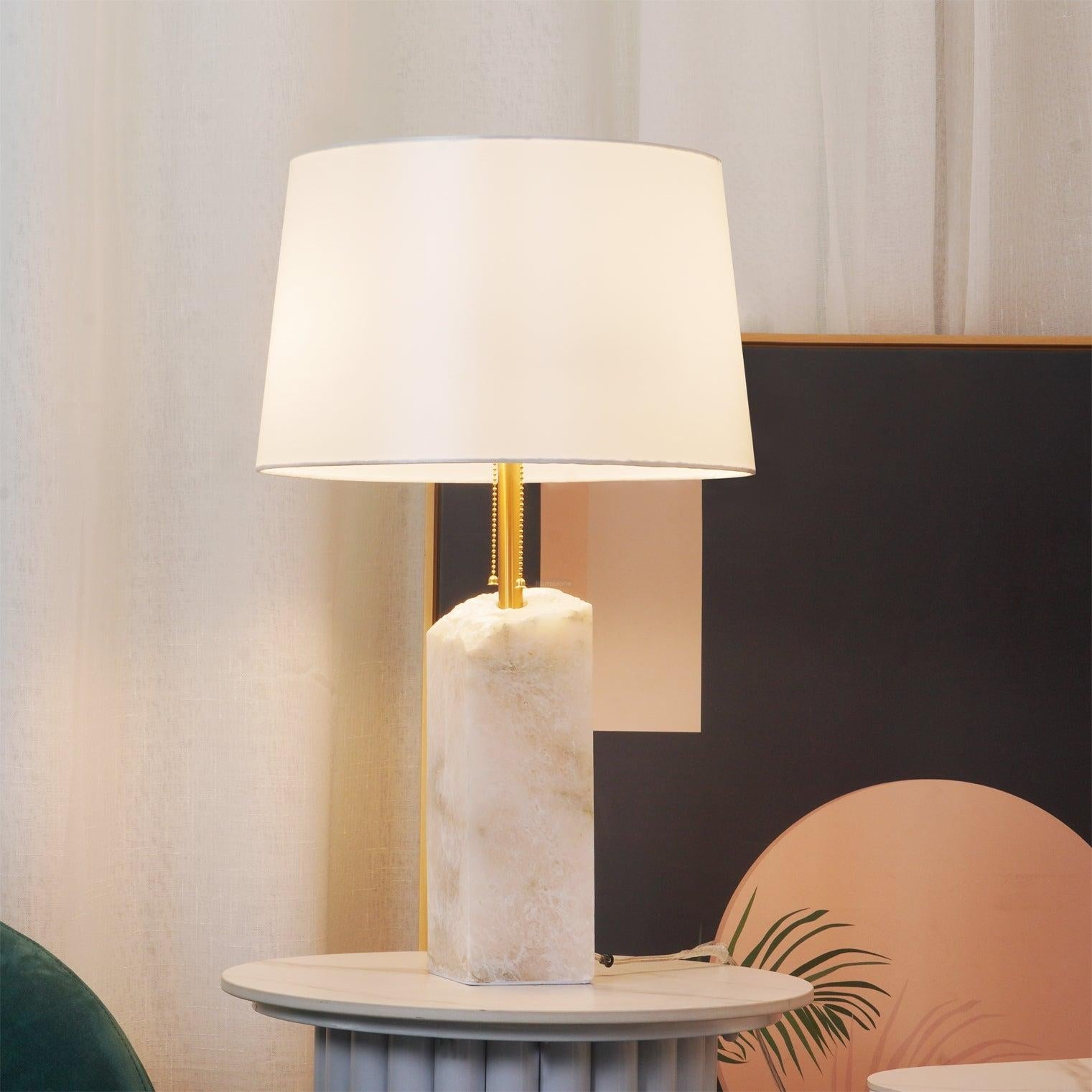 Raw Alabaster Table Lamp - Alabaster-1-Luxehomezone