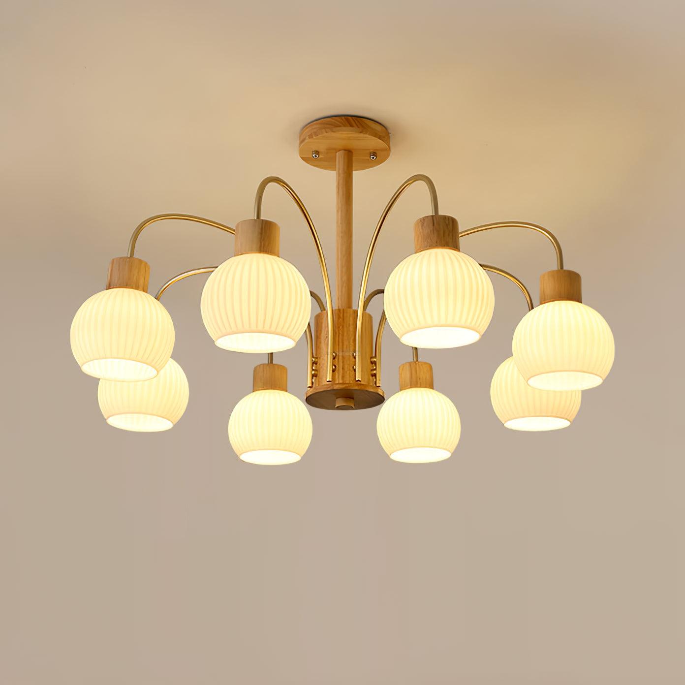 Donnelly Wooden Chandelier with6/8 heads - Luxehomezone