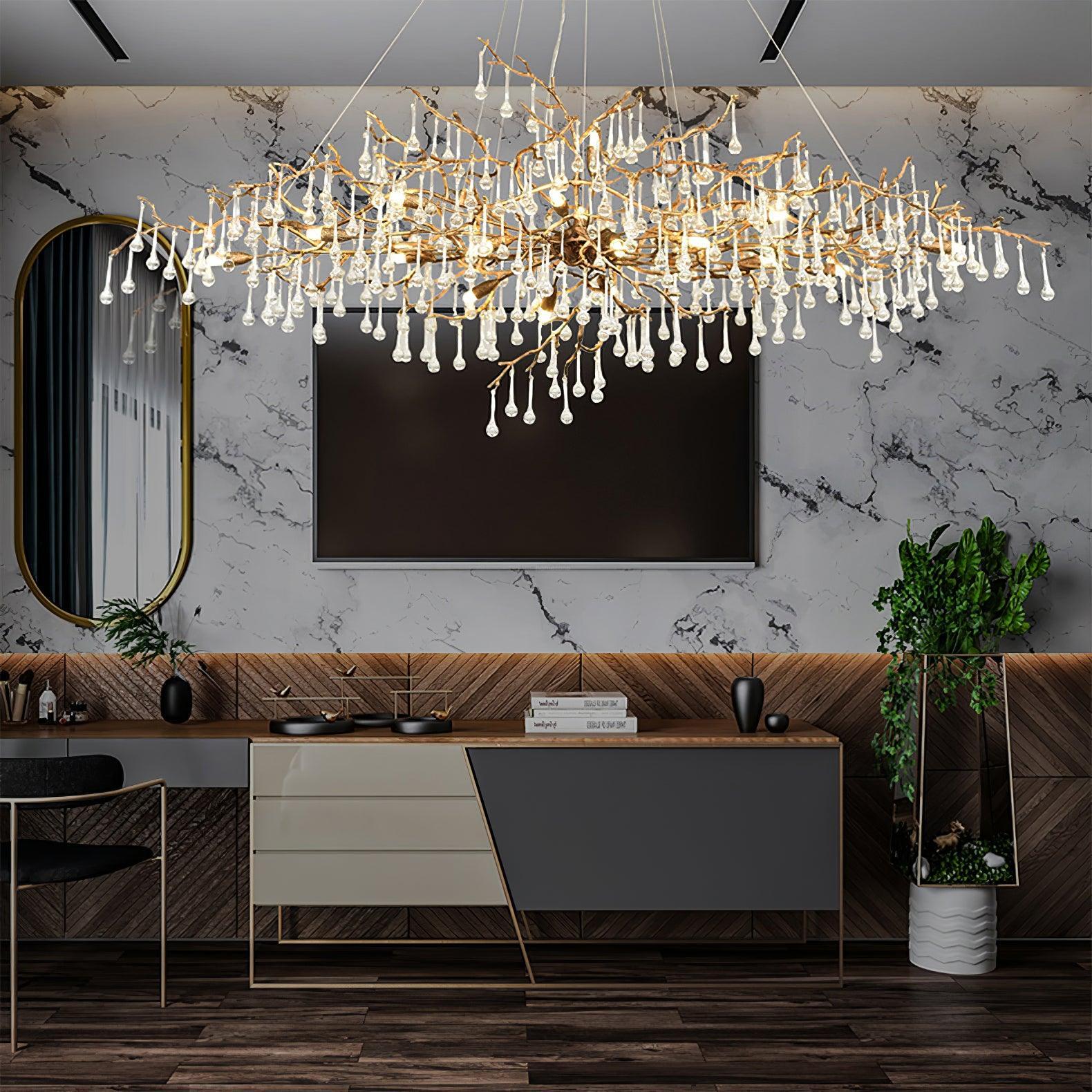 Bijou Tear Drop Style Chandelier - Luxehomezone