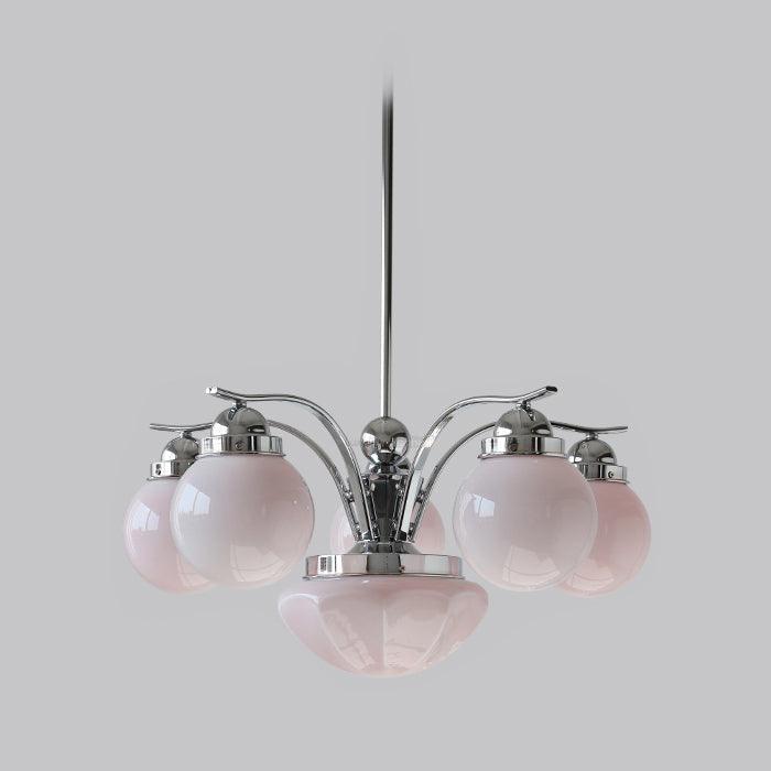 Ryttenberg Glass Chandelier with 4/6 heads - Bend, Marshmallow Chandelier-1-Luxehomezone