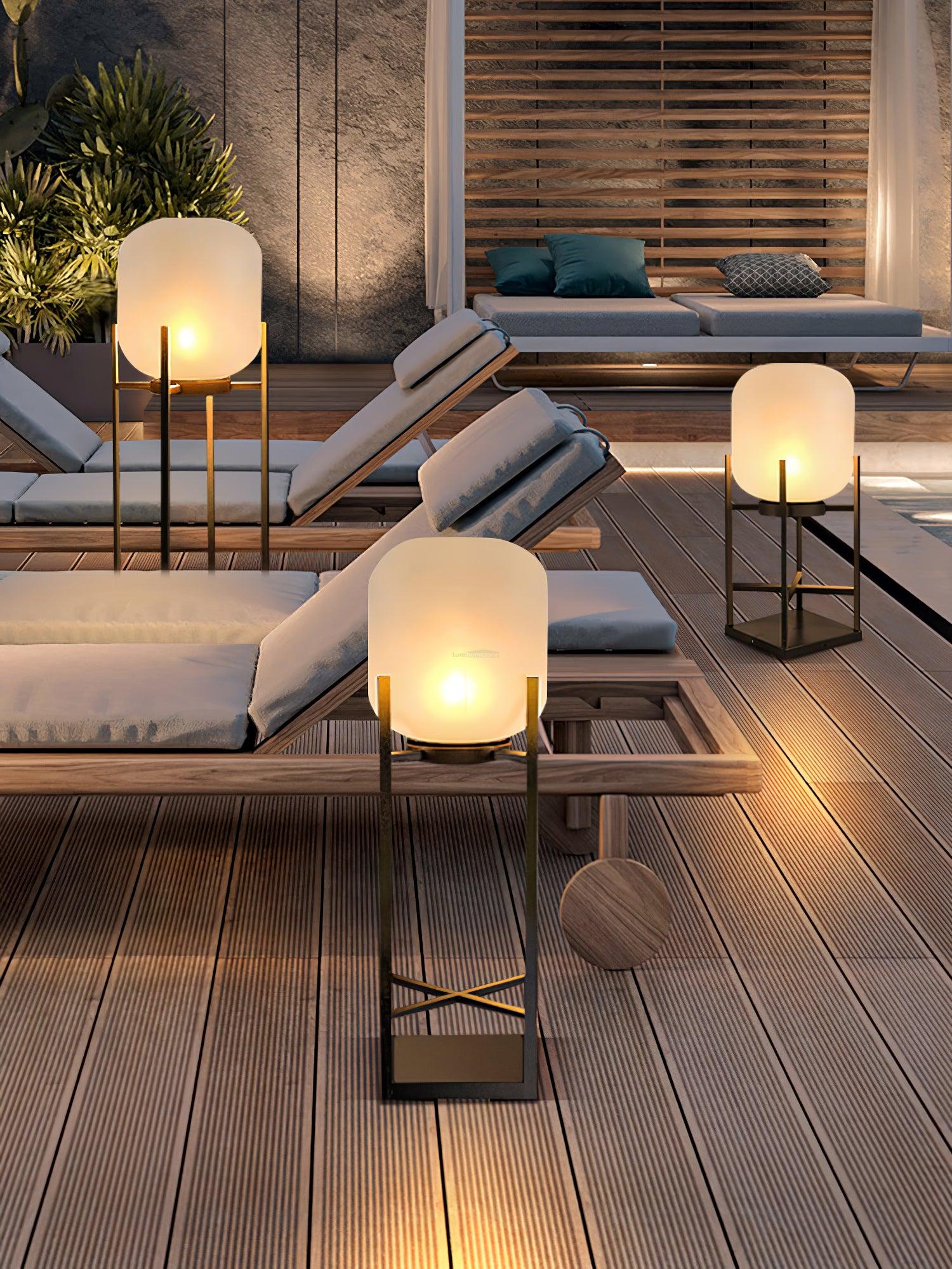 Lantern Solar Floor Lamp for Outdoor - Cube-1-Luxehomezone