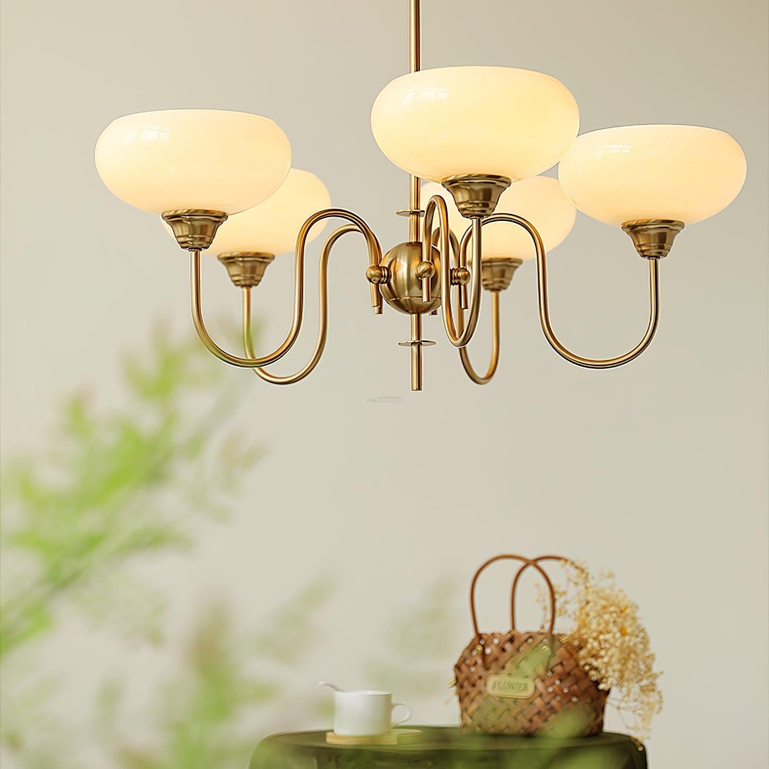 Creamy Persimmon Chandelier - Glass Chandelier, Persimmon-1-Luxehomezone