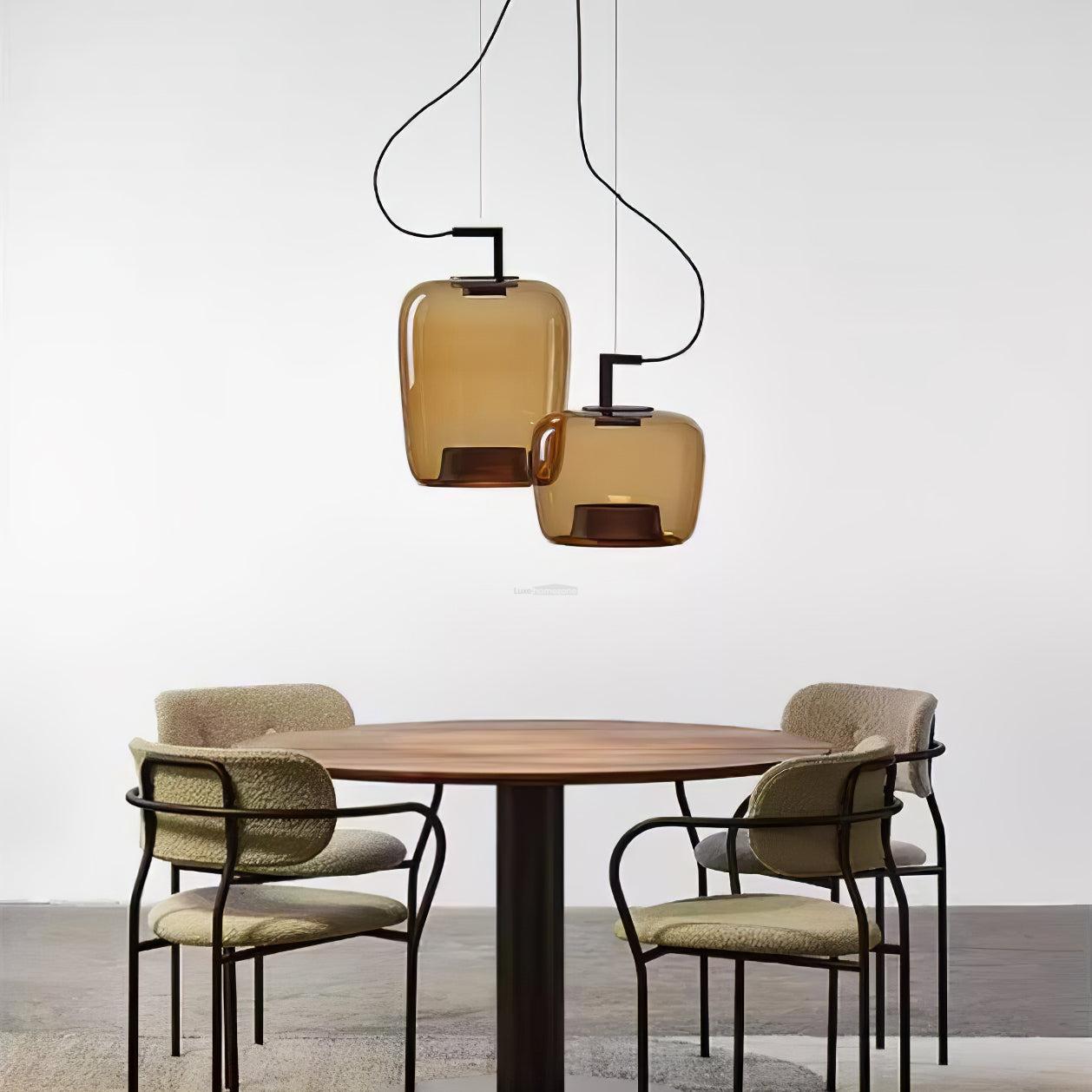 Doppelte Pendant - Art Glass-1-Luxehomezone