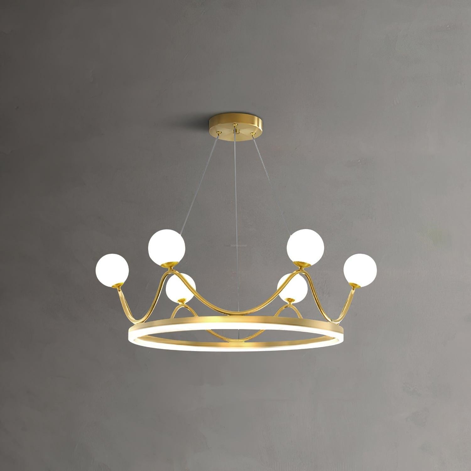 Crown Brass Round Chandelier - Bend-1-Luxehomezone