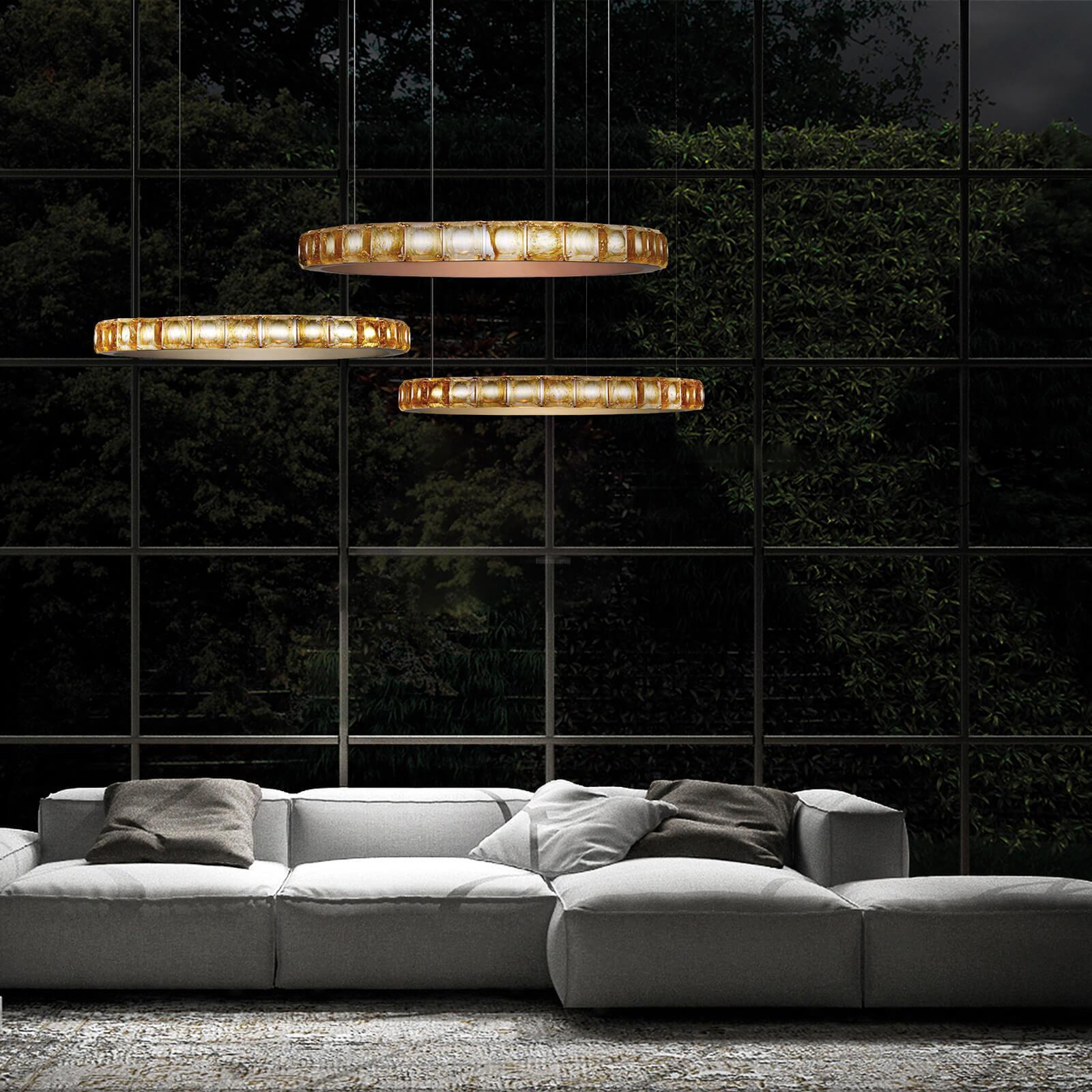 Aura Ring Chandelier ∅ 15.7″ - Straps-1-Luxehomezone