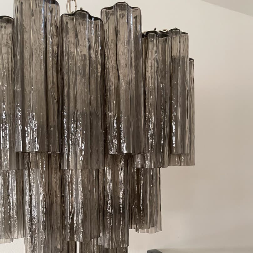 Tronchi Murano Chandelier – 48 tubes – Smoked
