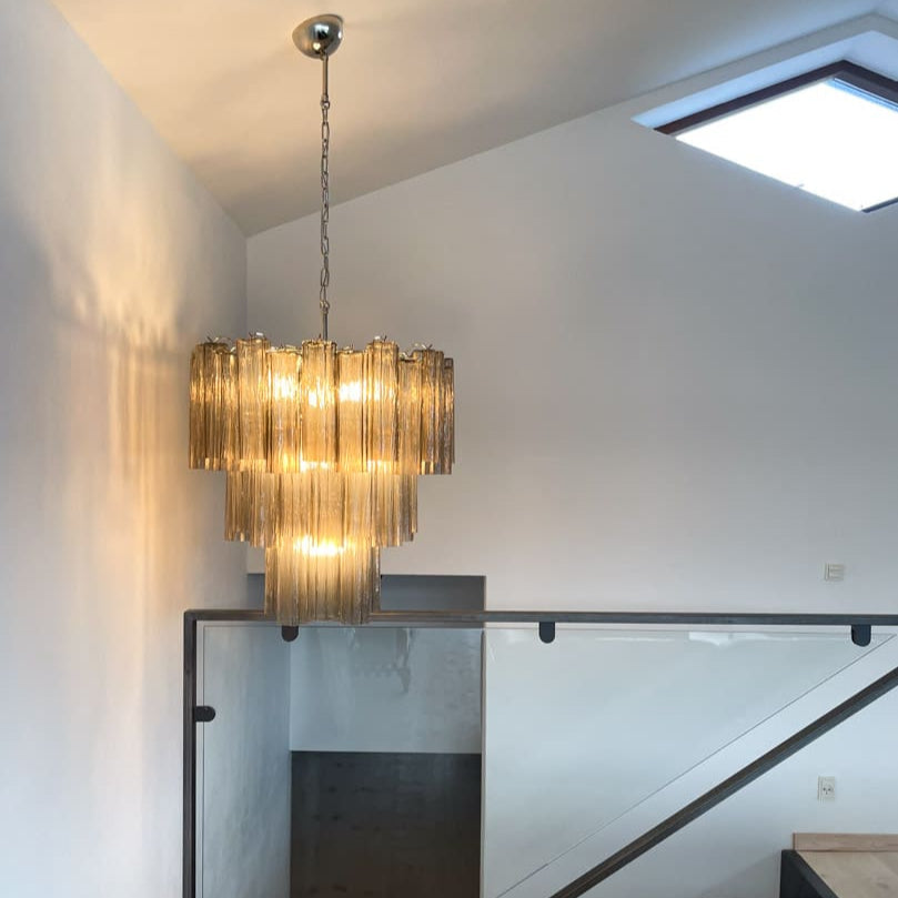 Tronchi Murano Chandelier – 48 tubes – Smoked