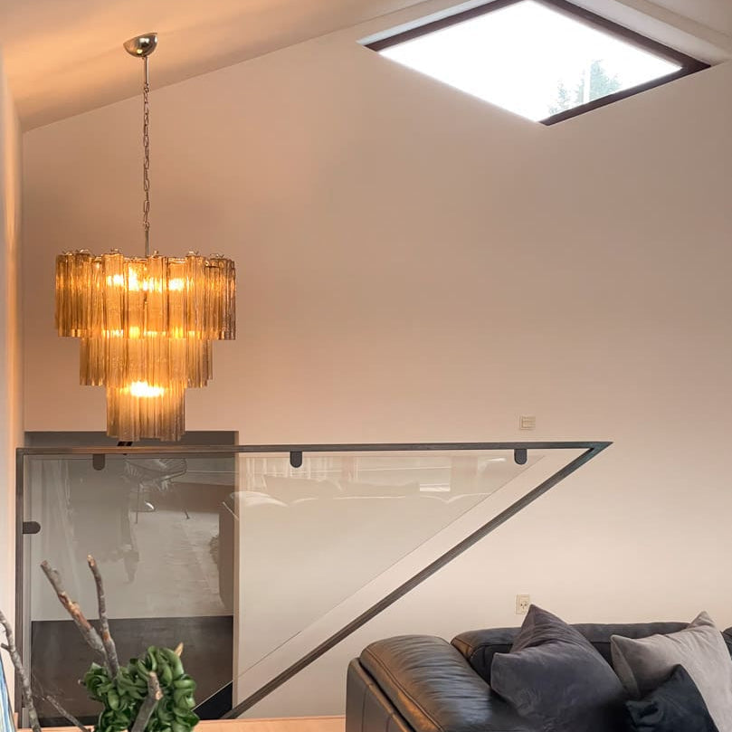 Tronchi Murano Chandelier – 48 tubes – Smoked