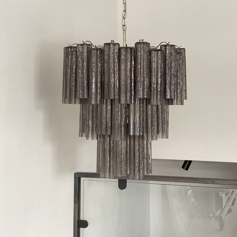 Tronchi Murano Chandelier – 48 tubes – Smoked