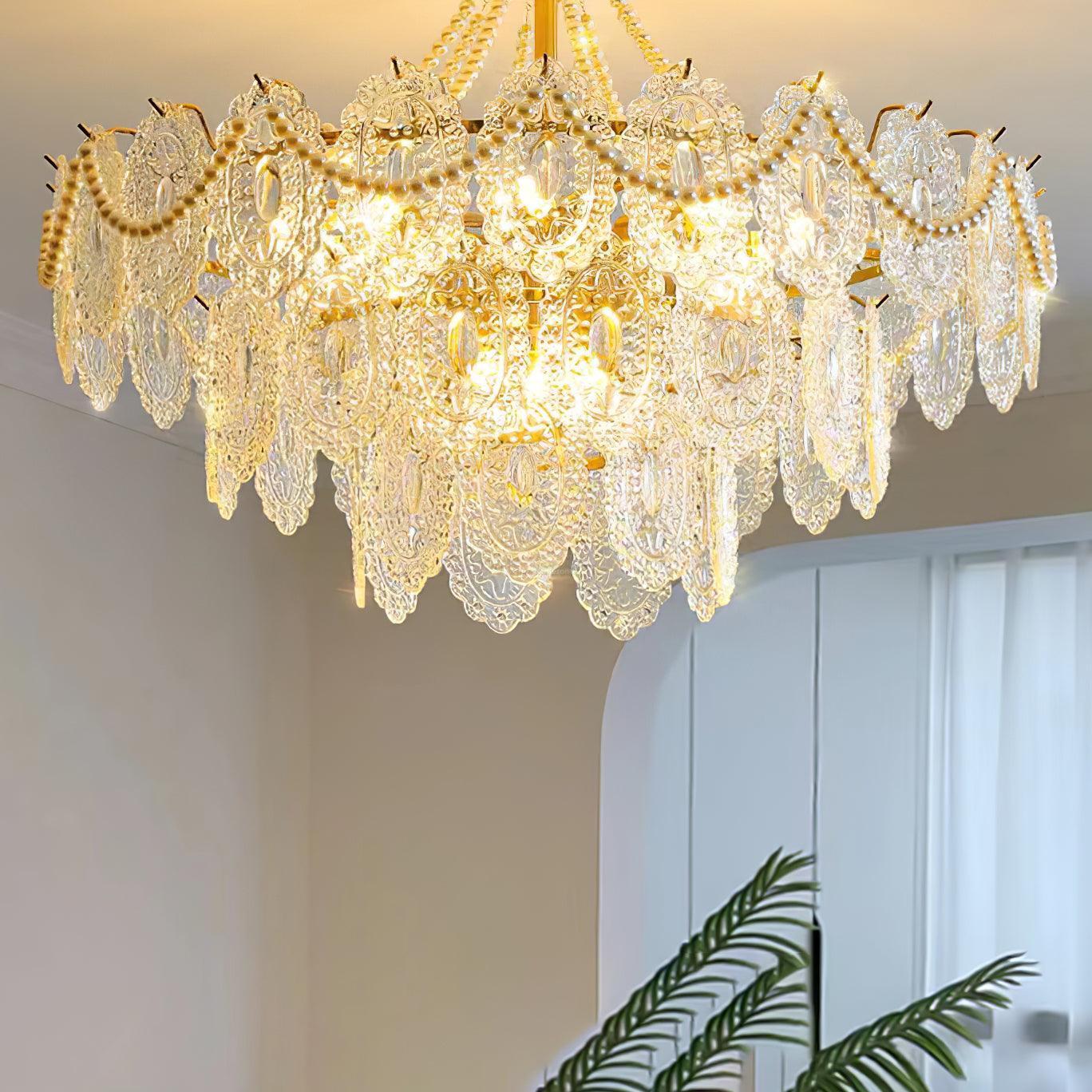 Pearls Glass Chandelier Φ 19.7″~31.5'' - Cylinder-1-Luxehomezone