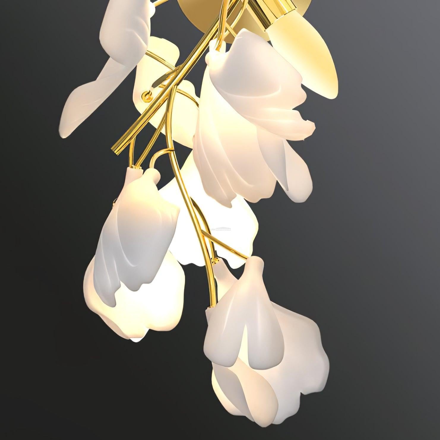 Gingko Wall Lamp with Flower - Gingko, Gingko Chandelier-1-Luxehomezone