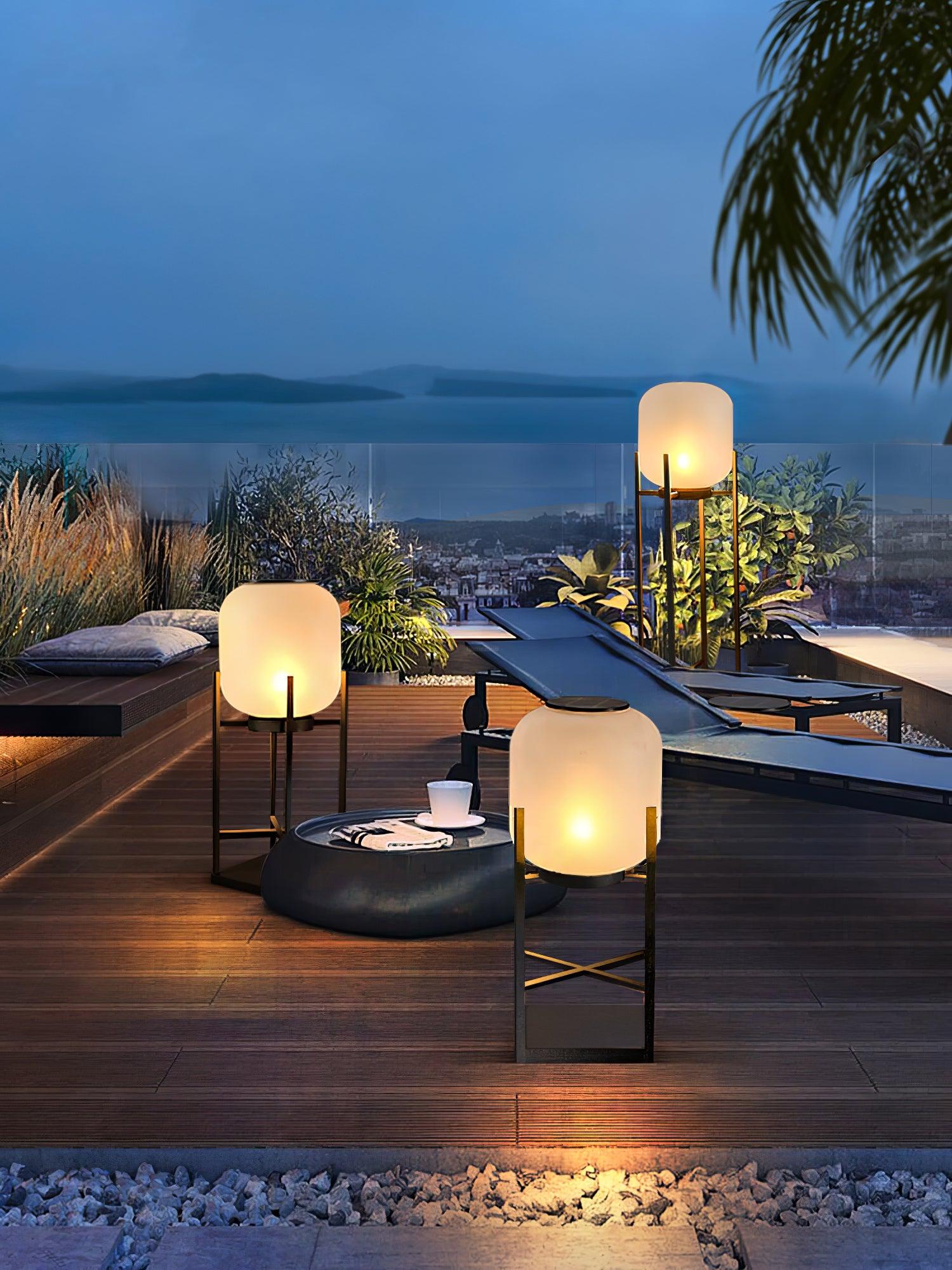 Lantern Solar Floor Lamp for Outdoor - Cube-1-Luxehomezone