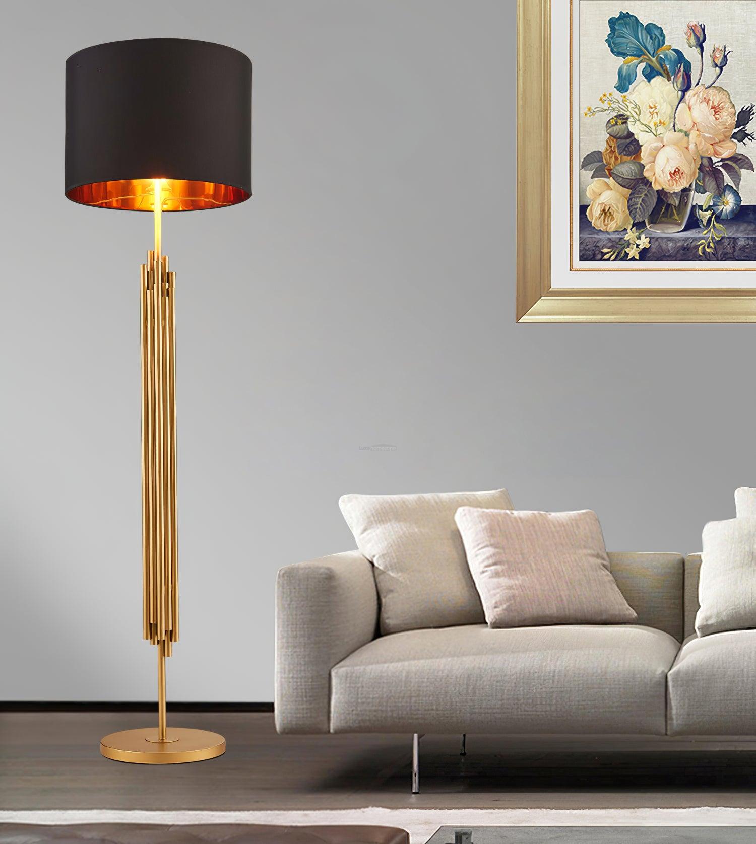 Rubell Floor Light  ∅ 17.7″ - Gold&Black-1-Luxehomezone