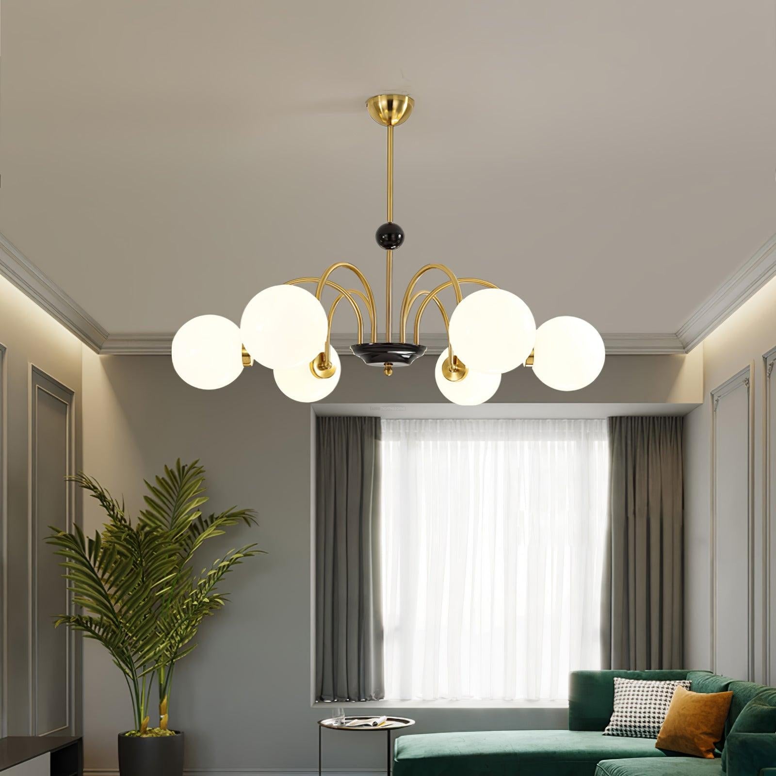 Yisu Glass Globe Chandelier with 3/4/5/6/8 heads - Luxehomezone