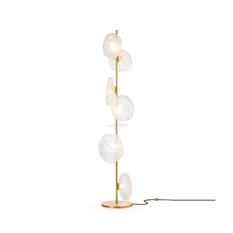 Glass Petals Floor Lamp with 3/6 heads - Art Glass-1-Luxehomezone