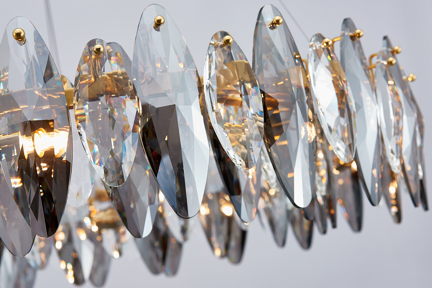 Smoked Crystal Round Chandelier 8 Lights