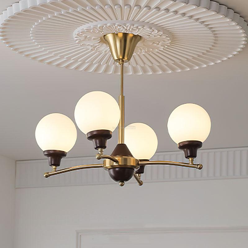 Walnut Glass Ball Chandelier ∅ 21.6″