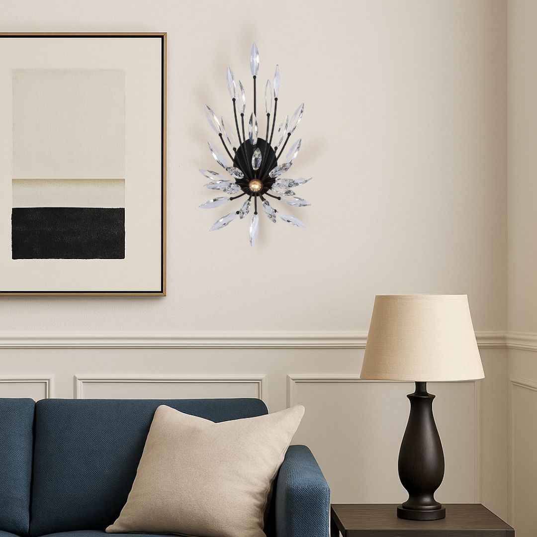 Arly Starburst Crystal Sputnik Wall Sconce