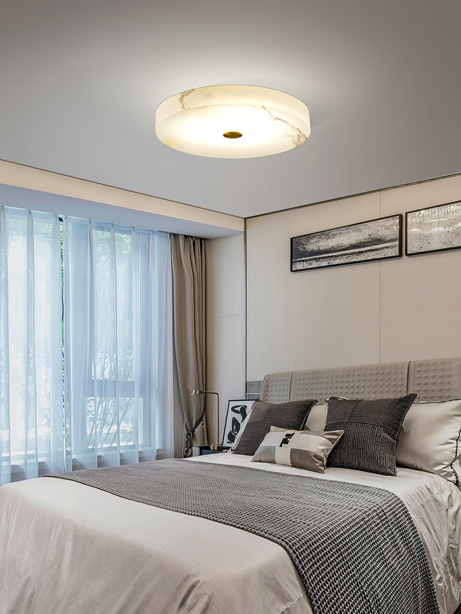 Sophie Alabaster Ceiling Light - Alabaster, Flush Mounts-1-Luxehomezone