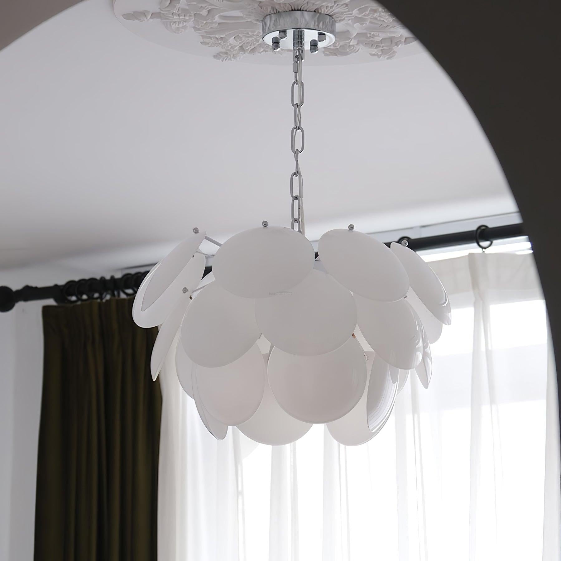 Luminous Petal Glass Round Chandelier - Luxehomezone