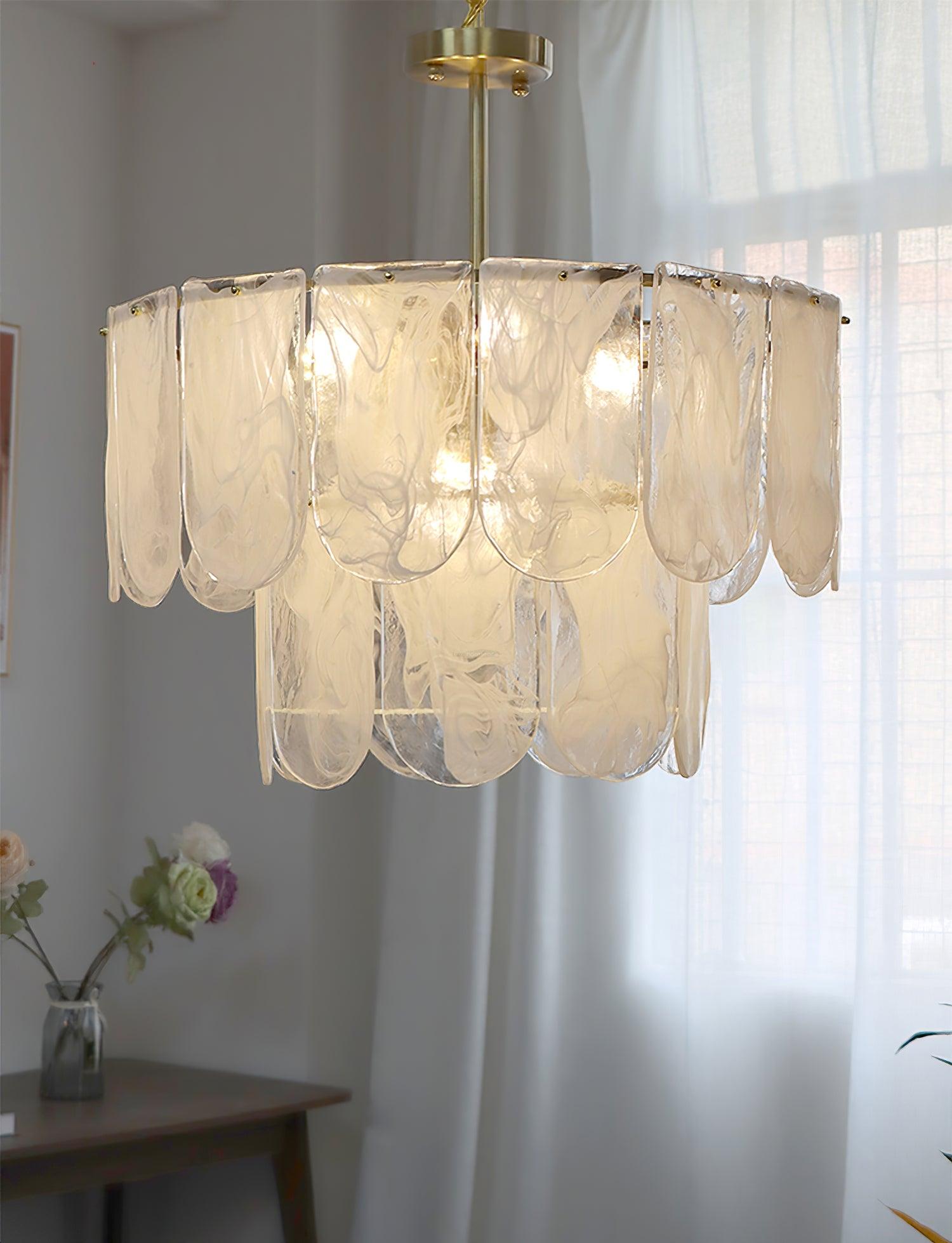 Traditional Classic Metal Glass Chandelier ∅ 15.7″ - Luxehomezone
