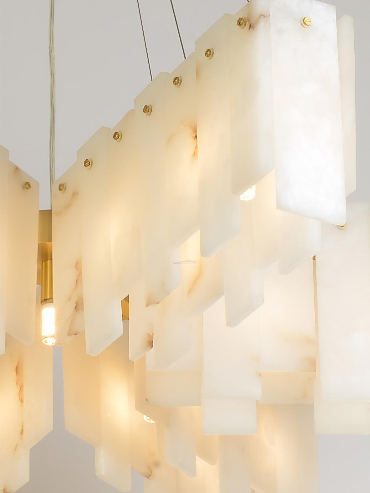 Alabaster Cascade Tiered Chandelier - Alabaster, Alabaster Chandelier-1-Luxehomezone