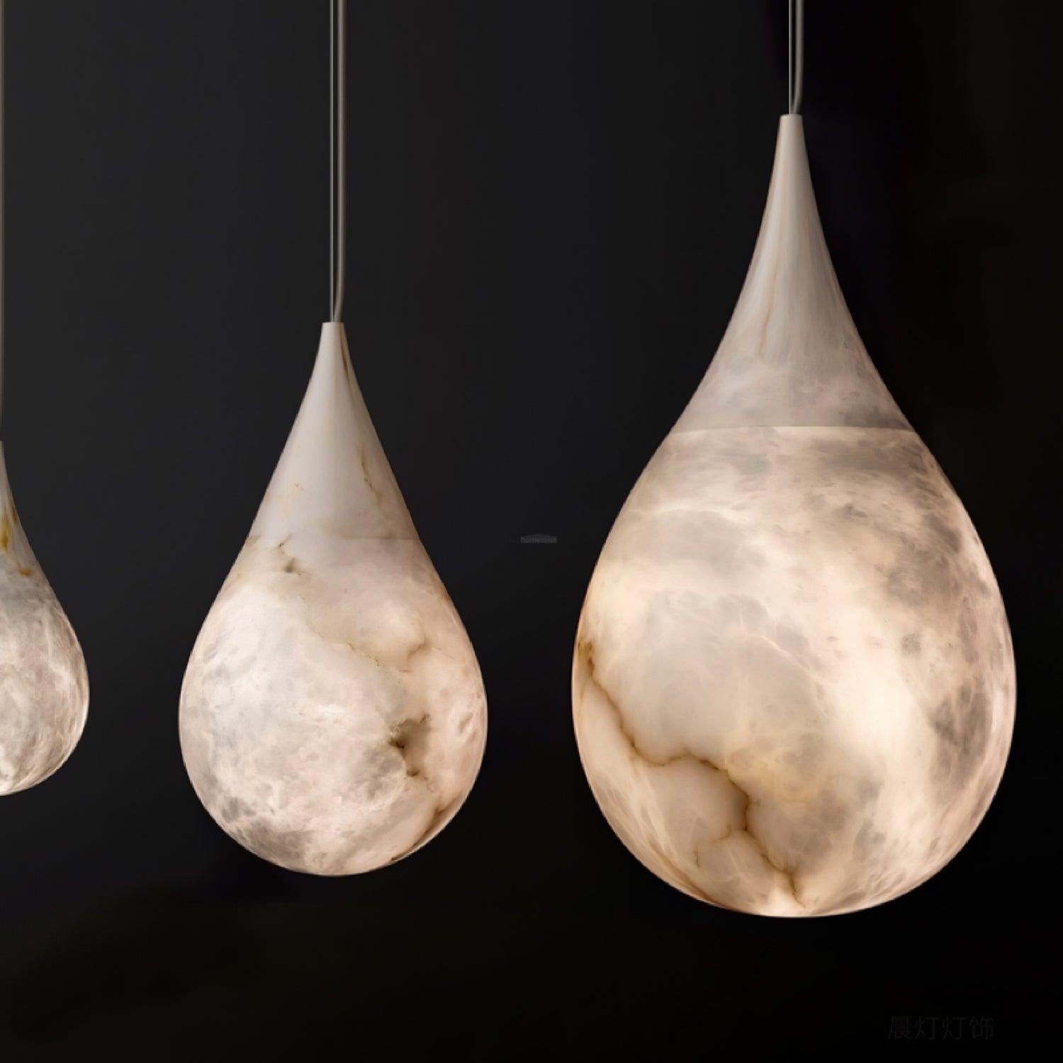 Marble Raindrop Pendant Alabaster Light - Alabaster, Alabaster Pendant-1-Luxehomezone