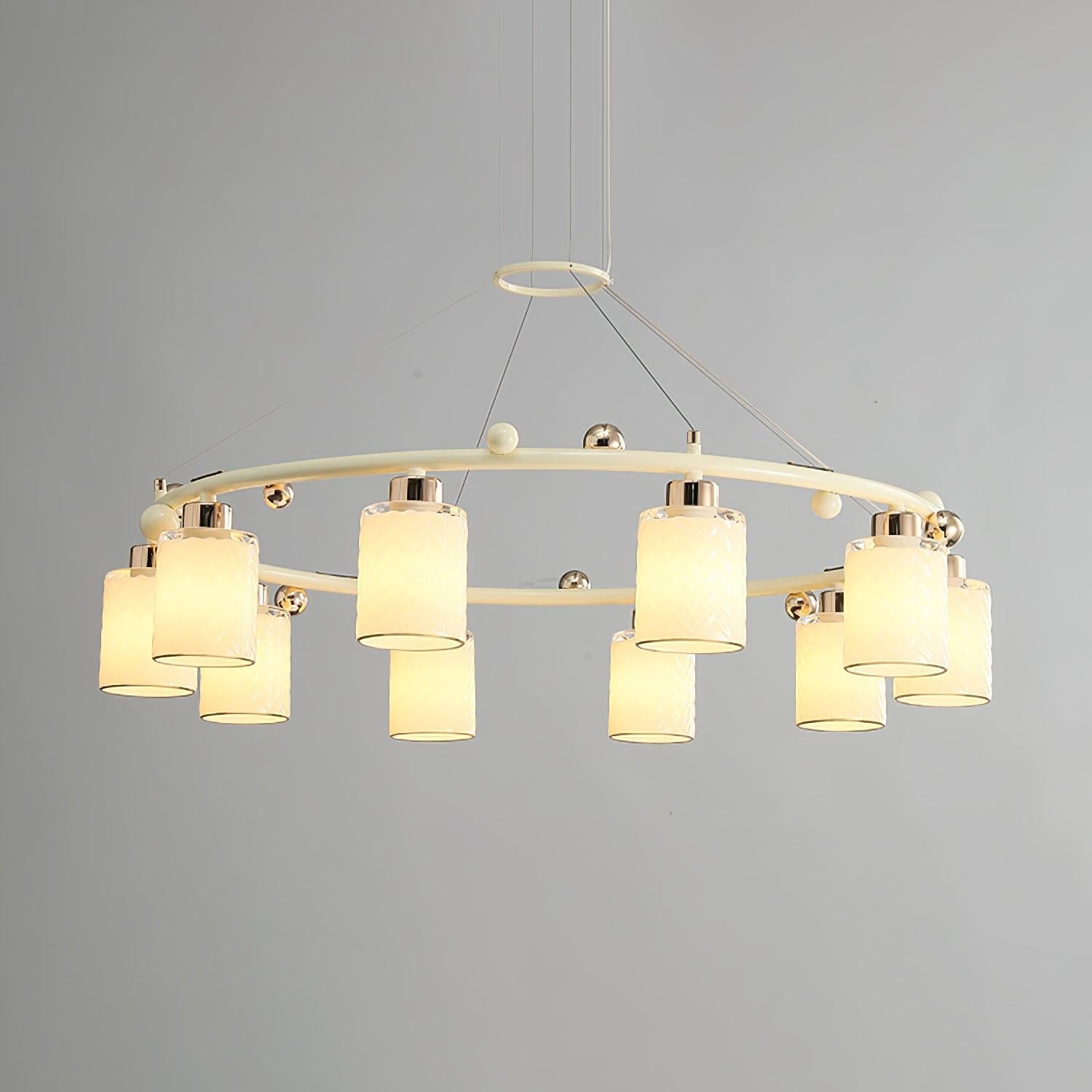 Round Glass Cup Chandelier - Cylinder-1-Luxehomezone