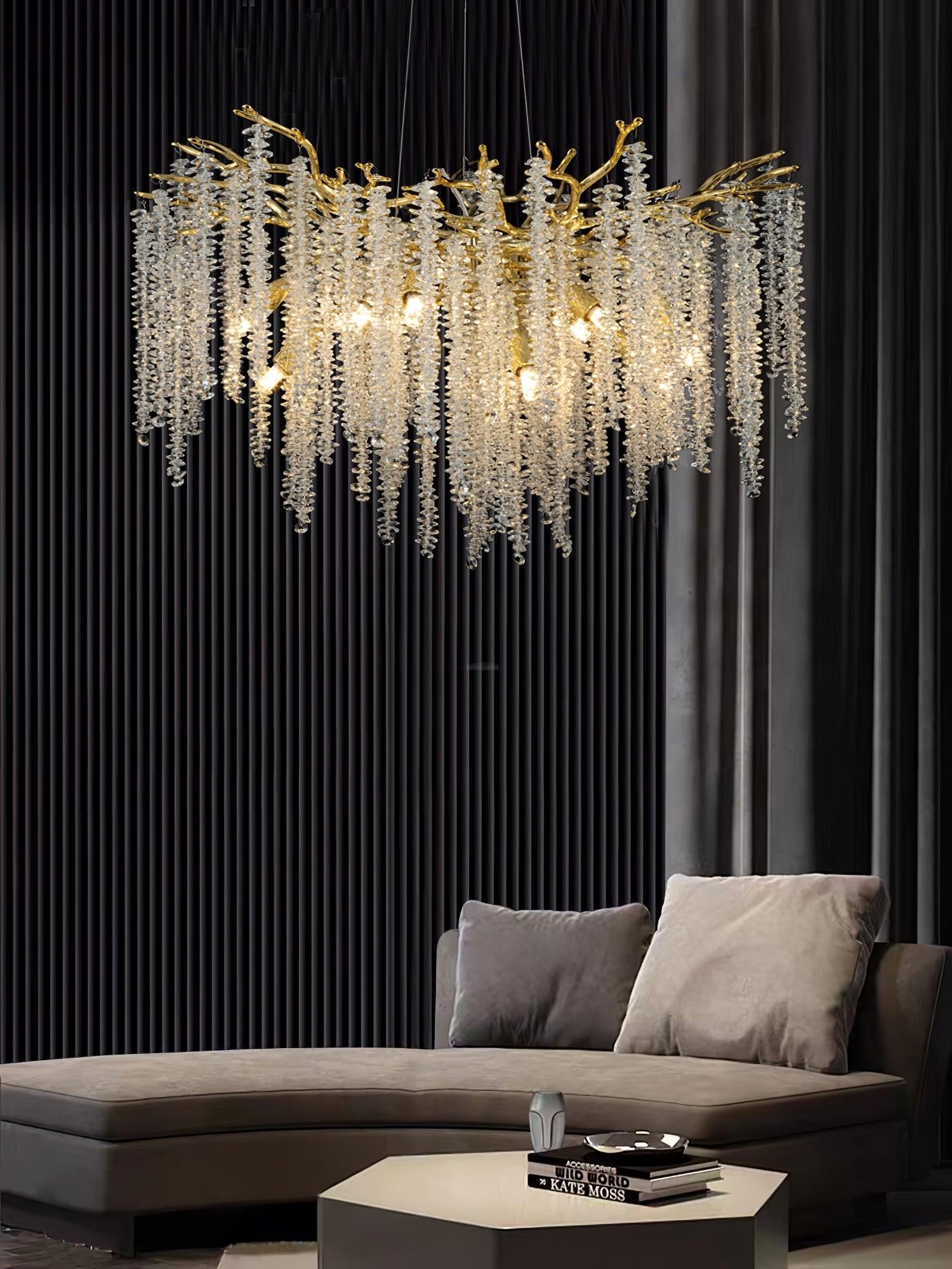 Wisteria Flower Style Crystal Chandelier For Living Room - Luxehomezone