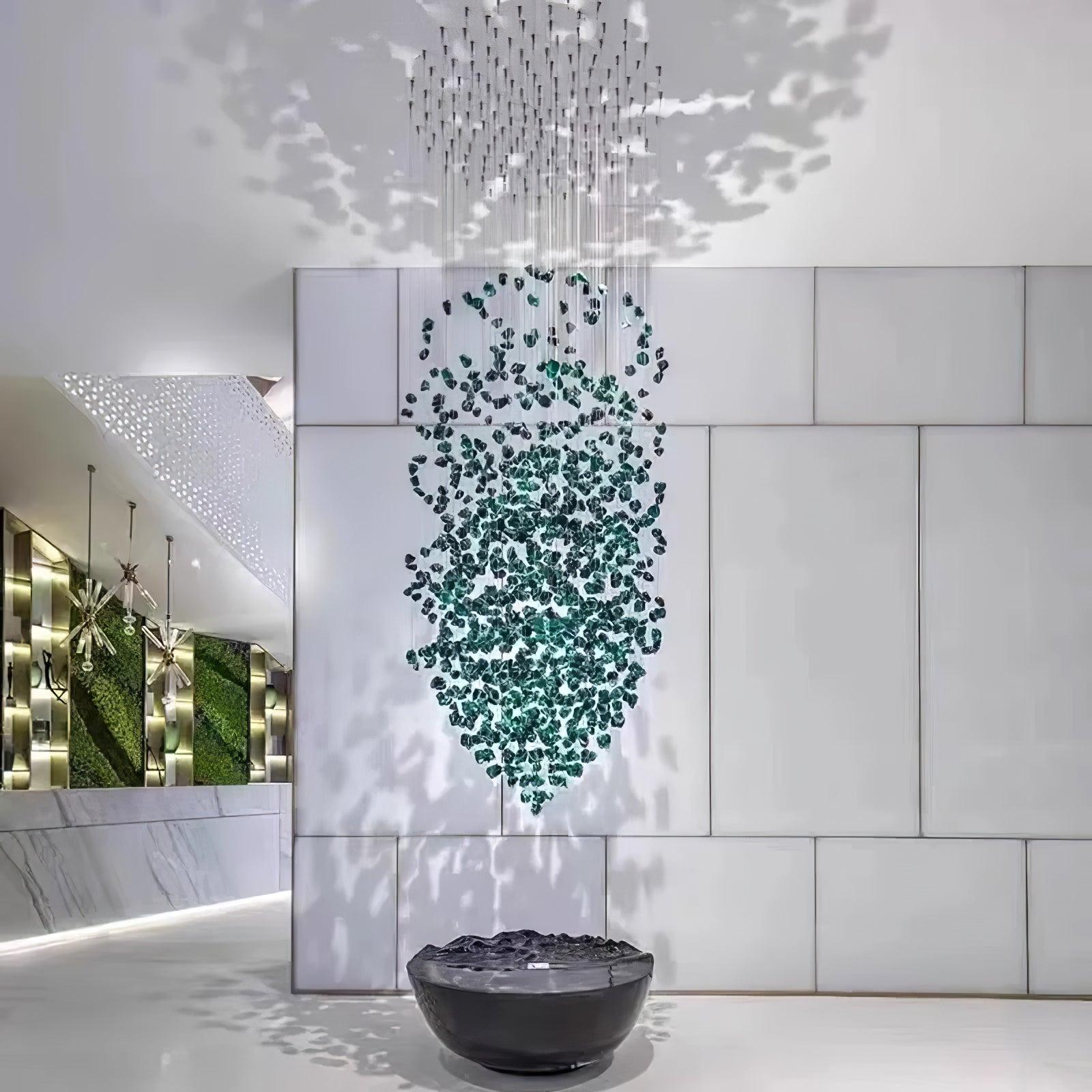 Multicolor Crystal Stone Round/Long canopy Chandelier - Helia-1-Luxehomezone