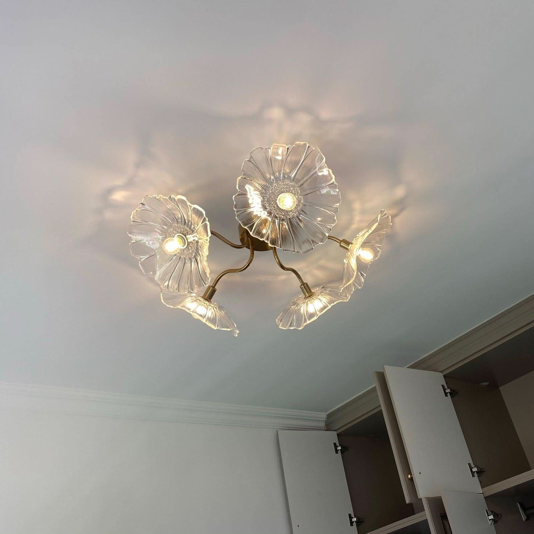 Lotus Leaf Glass Ceiling Lamp ∅ 31.5″/39.4'' - Luxehomezone
