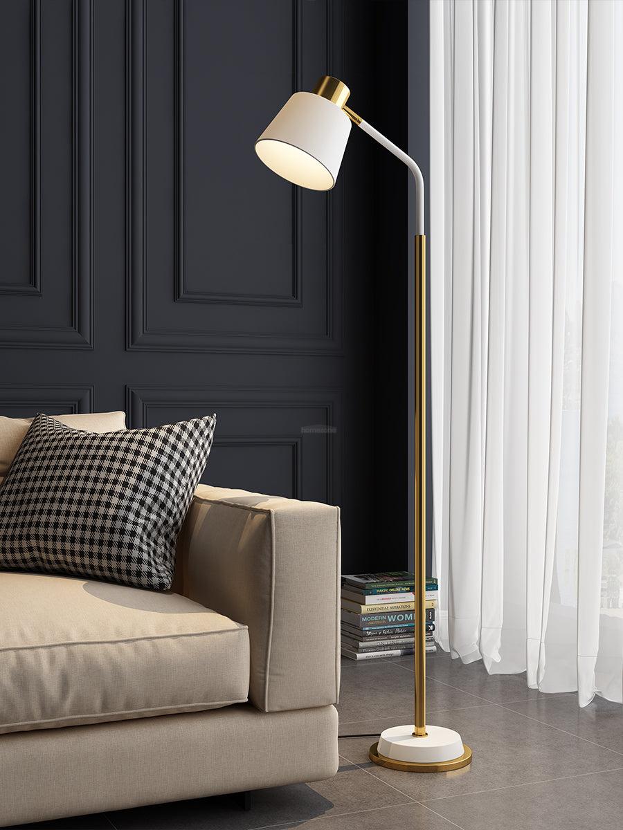 Emmental Floor Lamp ∅ 17.3″ - Gold&Black, Gold&White-1-Luxehomezone