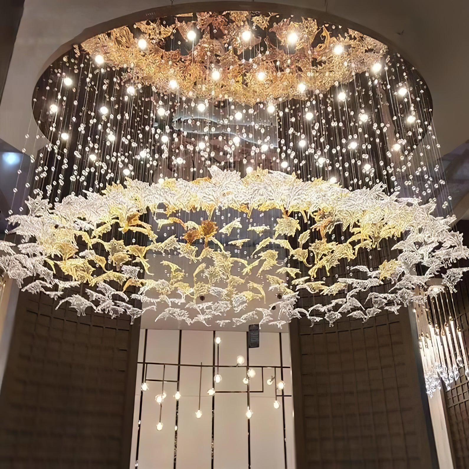 Multicolor Maple Leaf Chandelier - Helia-1-Luxehomezone