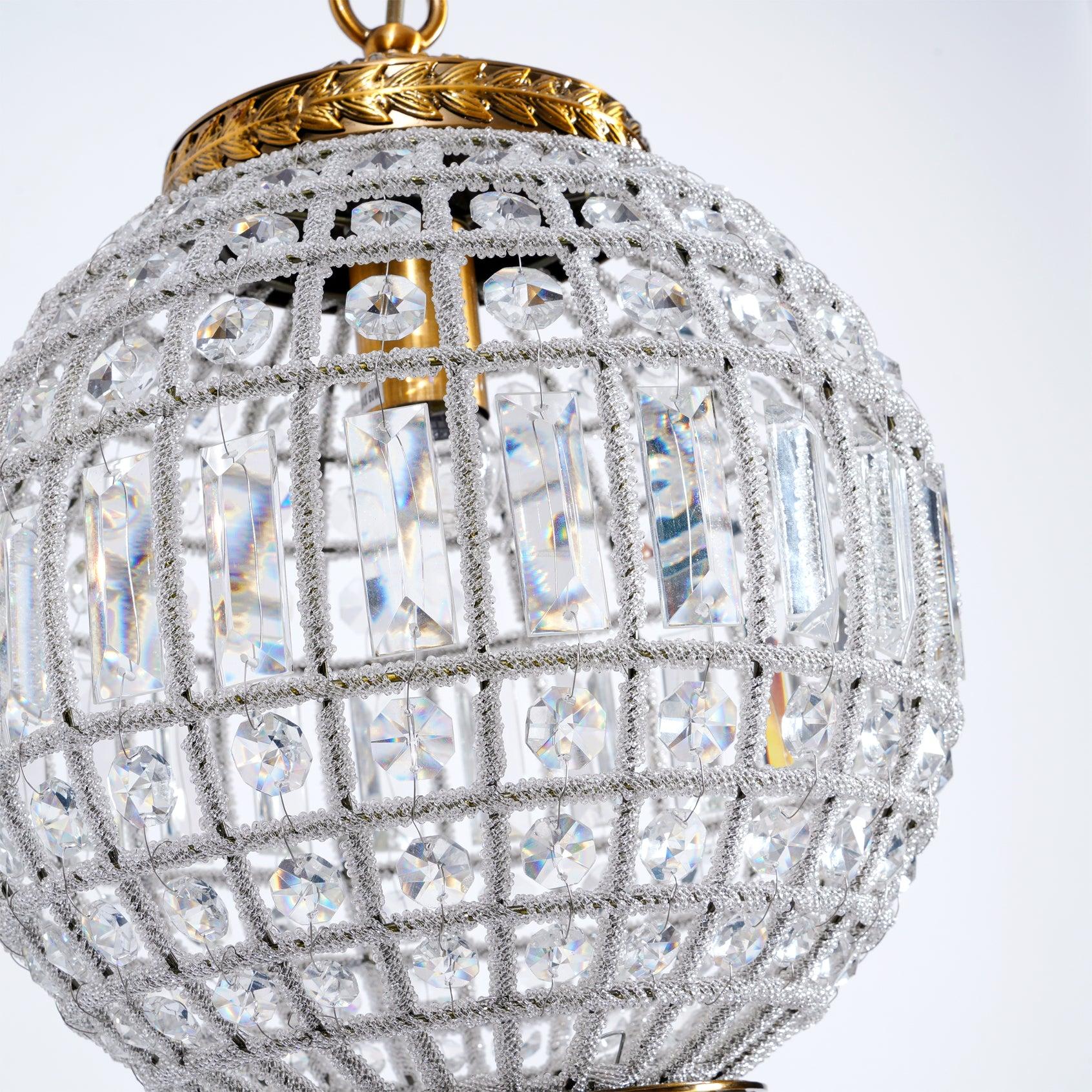Traditional Globe Chandelier - Classic, Crystals-1-Luxehomezone