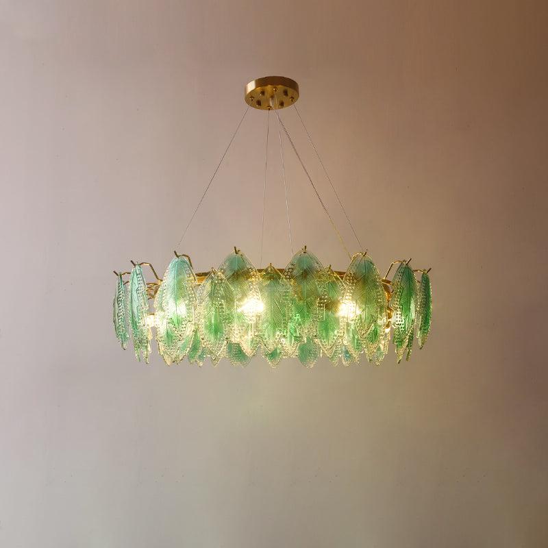 Maple Leaf Type Glass Chandelier - Cylinder-1-Luxehomezone