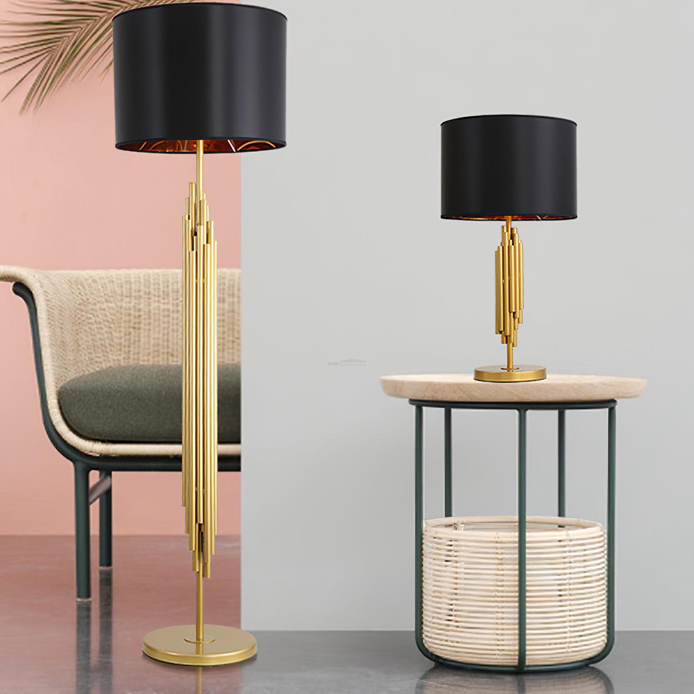 Rubell Floor Light  ∅ 17.7″ - Gold&Black-1-Luxehomezone