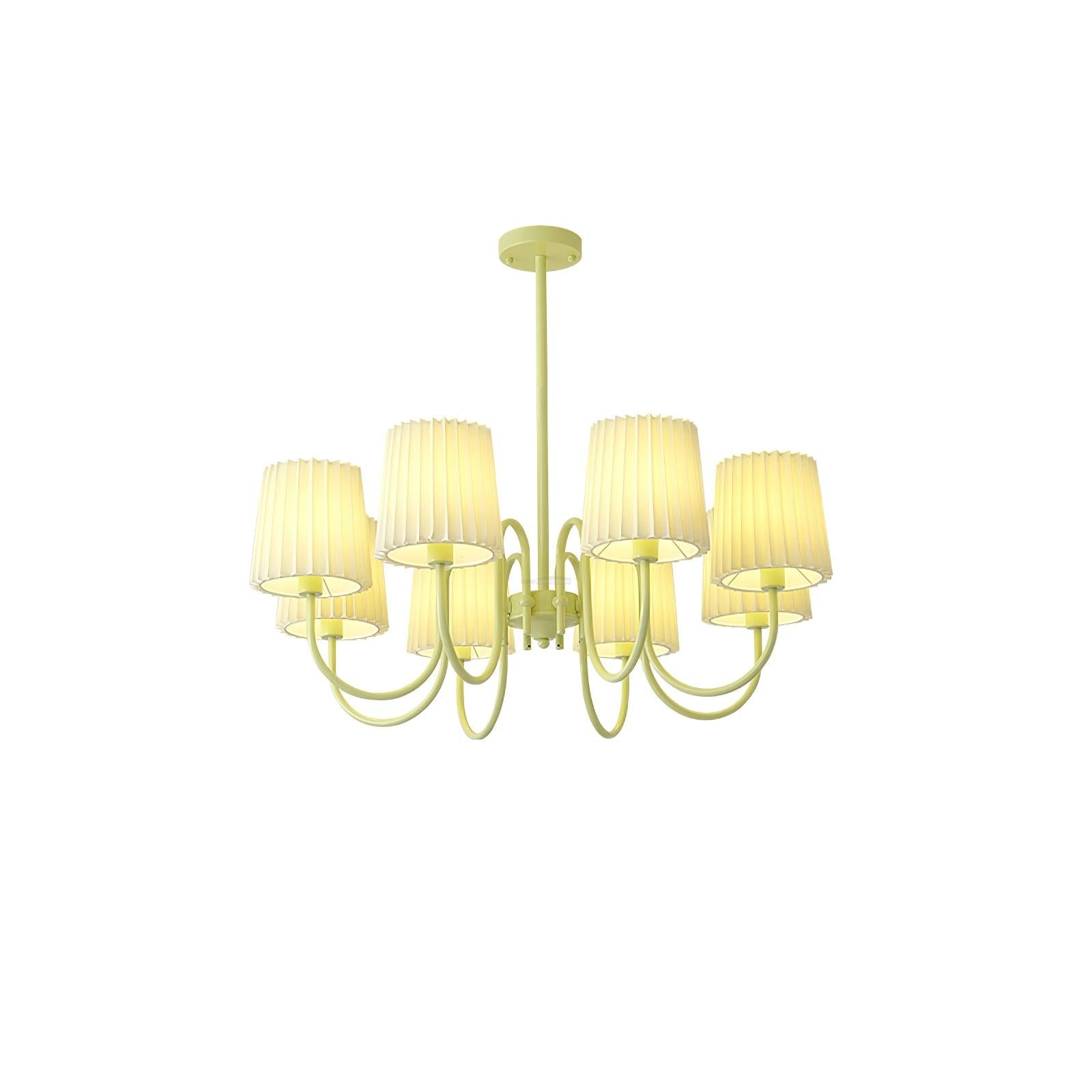 Pleated Fabric Matcha Chandelier with 4/5/6/8 heads - Variety-1-Luxehomezone
