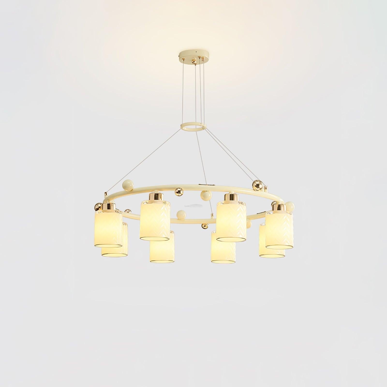 Round Glass Cup Chandelier - Cylinder-1-Luxehomezone