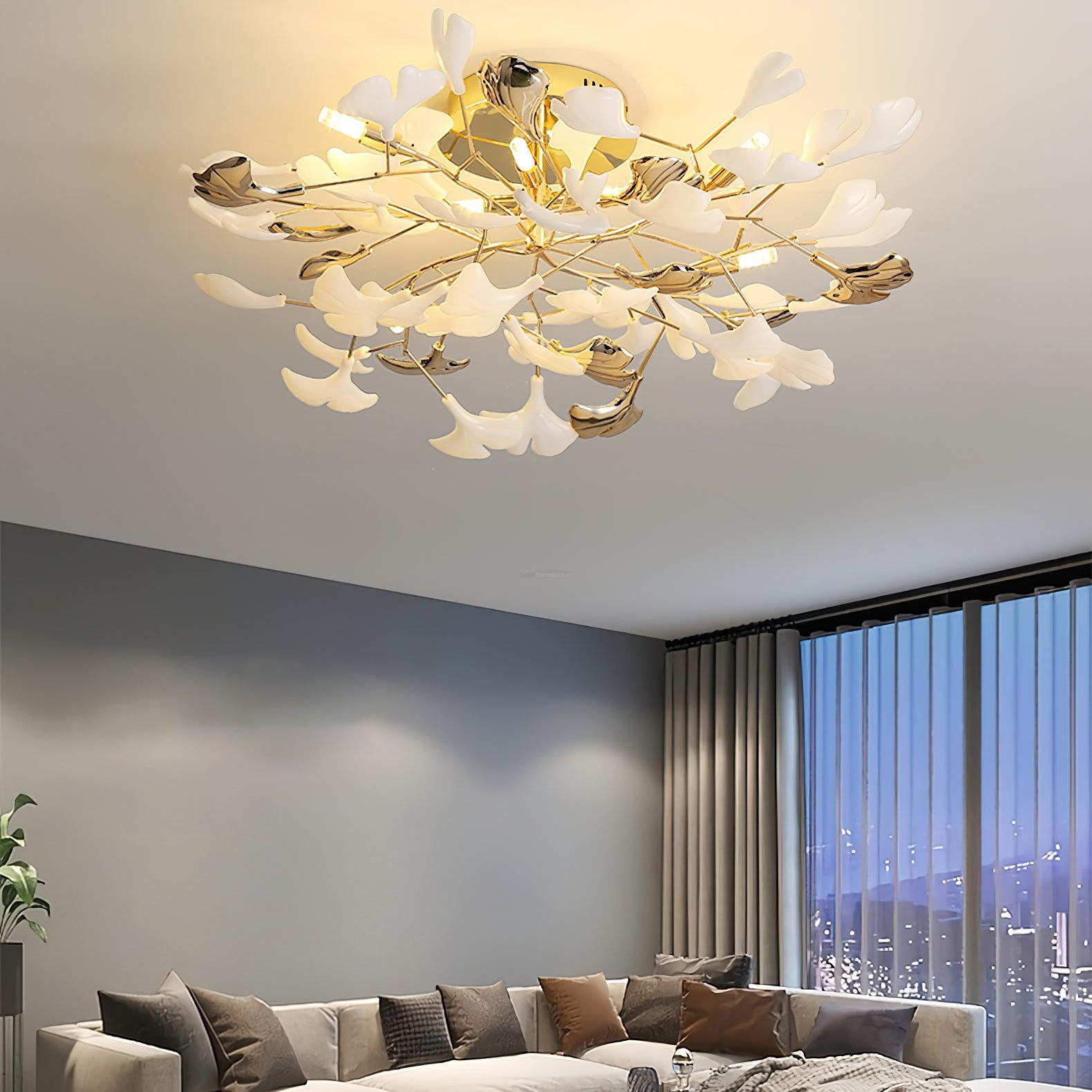 Gingko Rotating Style Ceiling Lamp - Gingko, Gingko Chandelier, Semi Flush Mounts-1-Luxehomezone