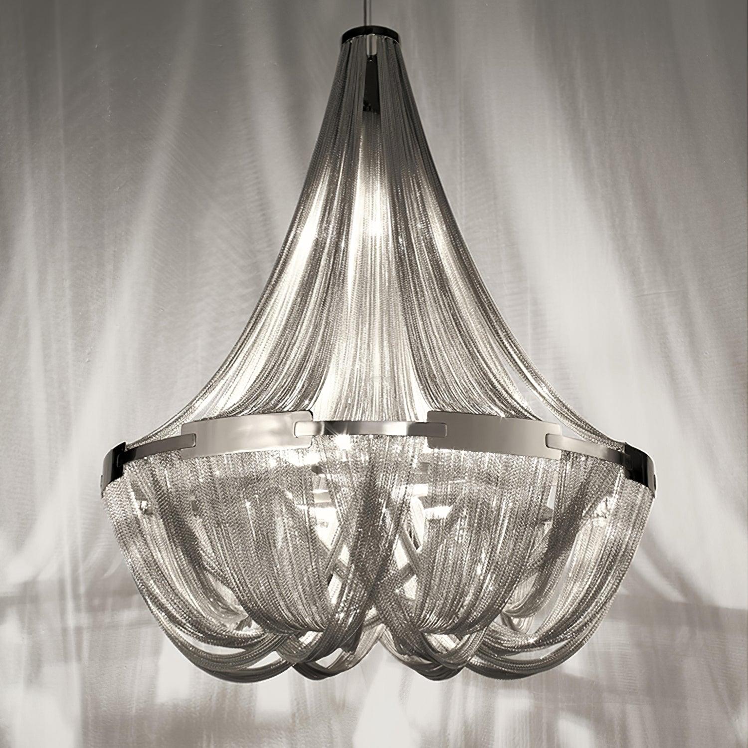 Tassel Aluminum Chain Chandelier ∅ 23.6″ - Tassel-1-Luxehomezone