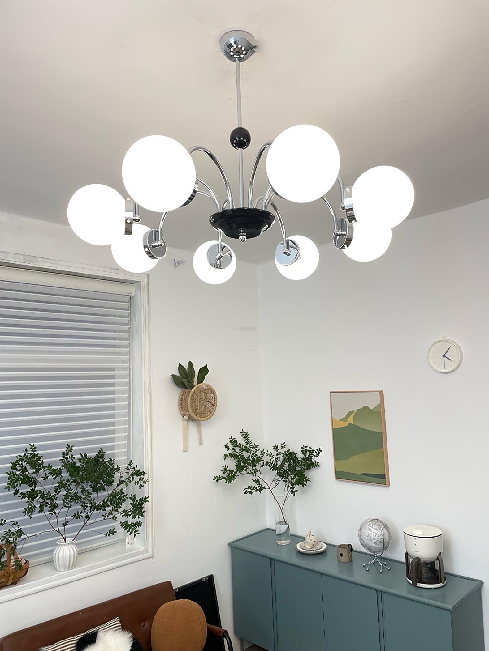 Yisu Glass Globe Chandelier with 3/4/5/6/8 heads - Bend, Marshmallow Chandelier, Optimized-1-Luxehomezone